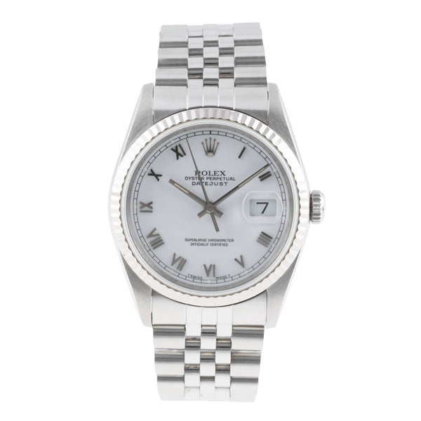 Rolex Datejust acciaio / oro bianco automatismo orologio da uomo 16234  [2503335]
