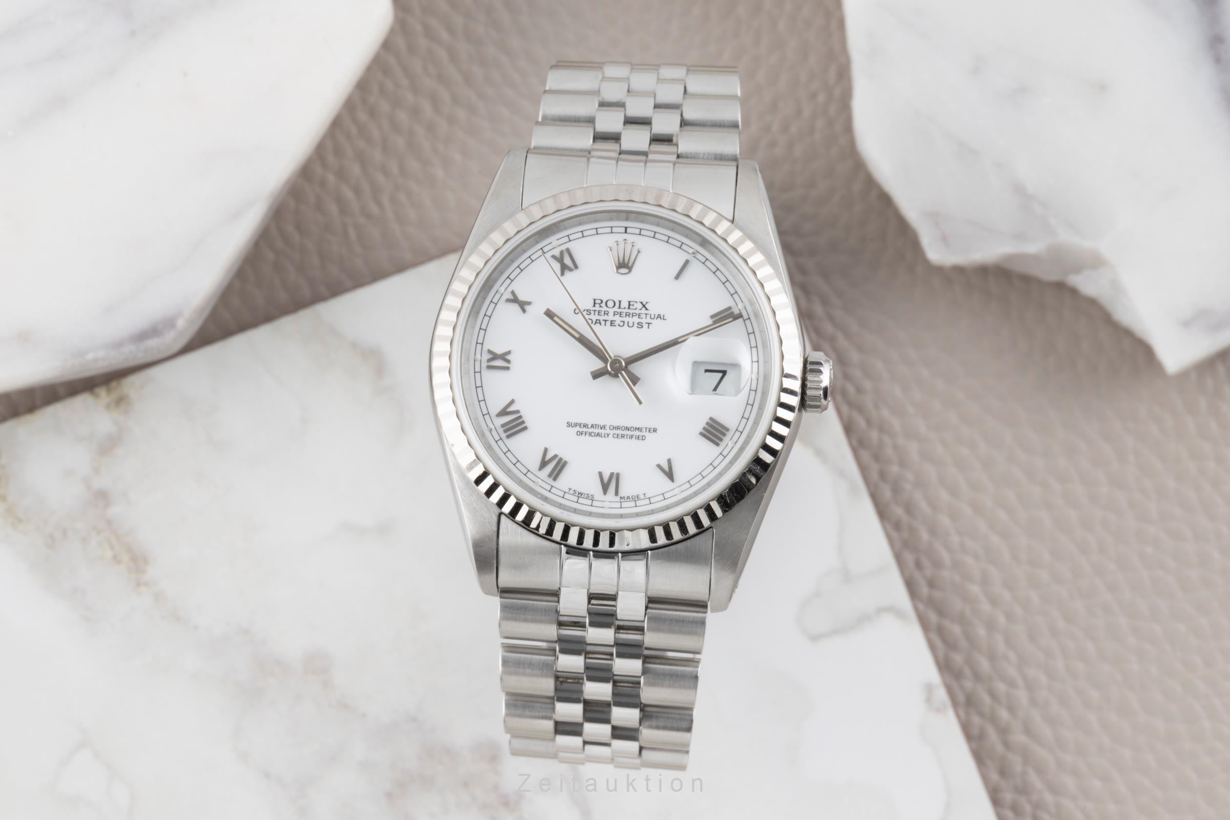 Rolex Datejust acciaio / oro bianco automatismo orologio da uomo 16234  [2503335]