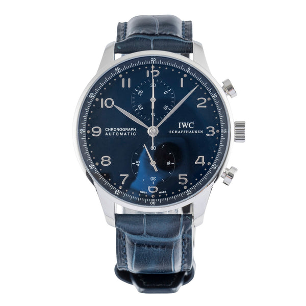 IWC Portugieser chronograph steel automatic men's watch IW371447 LP: 9100EUR  [2503382]