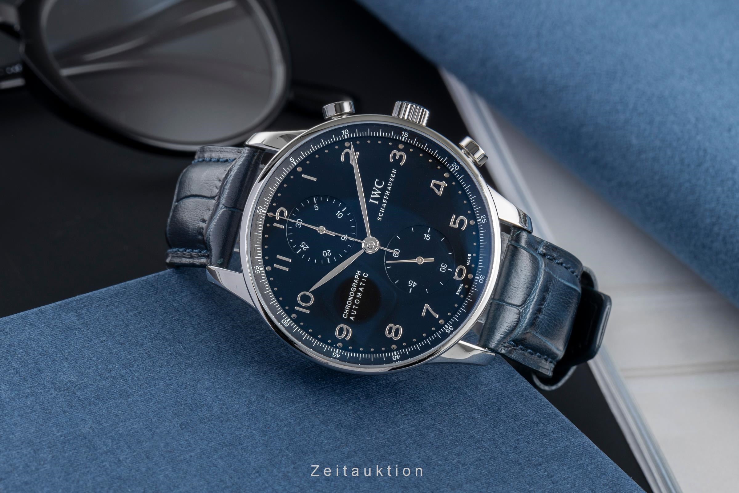 IWC Portugieser chronograph steel automatic men's watch IW371447 LP: 9100EUR  [2503382]