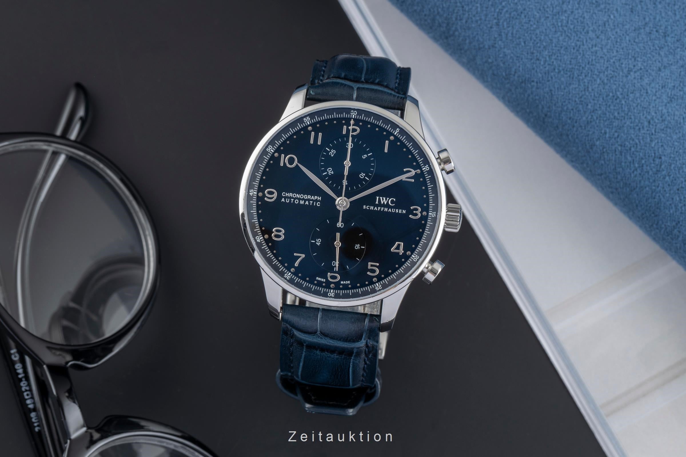 IWC Portugieser chronograph steel automatic men's watch IW371447 LP: 9100EUR  [2503382]