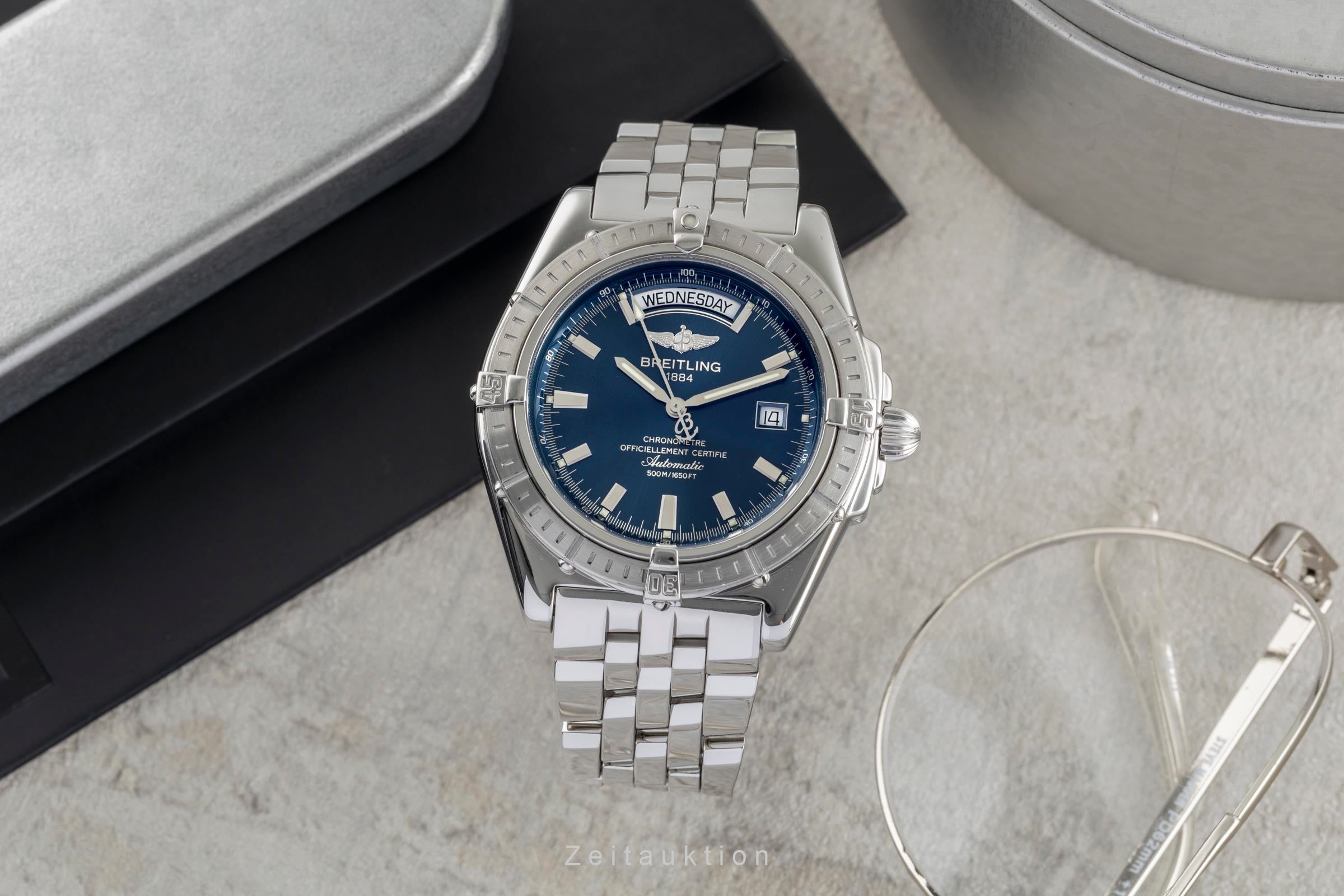 Breitling Headwind Day-Date Automatik Edelstahl Herrenuhr Ref. A45355 Box [2503409]