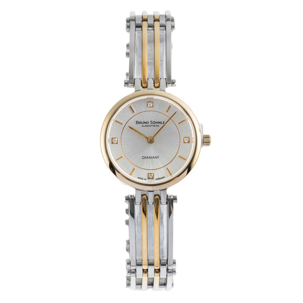 Bruno Söhnle Glashütte Latina II Stahl / vergoldet Quarz Ref. 17-23103-242 B&P [2503421]