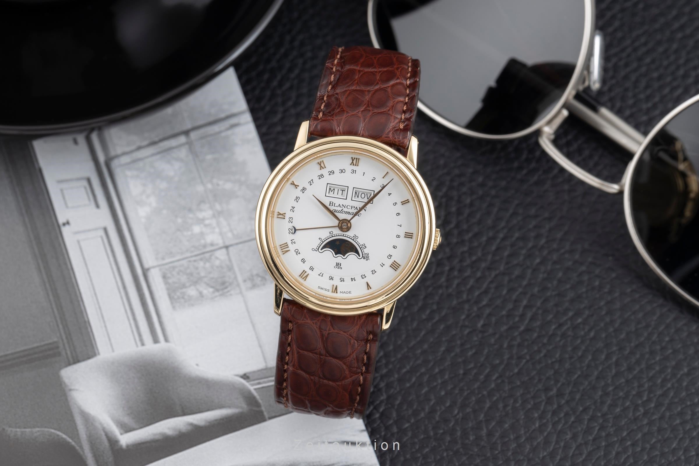 Blancpain Villeret or 18 ct automatique montre pour hommes 6595-1418  [2503426]
