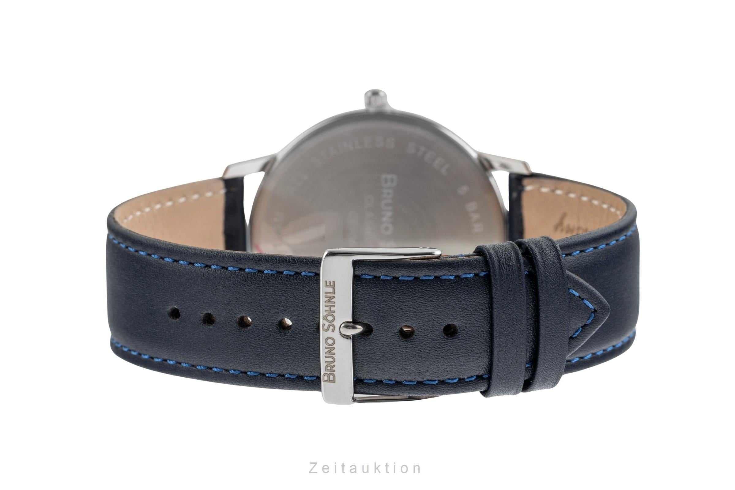 Bruno Söhnle Glashütte Stuttgard III Big Stahl Quarz Herren Ref.17-13175-243 B&P [2503429]