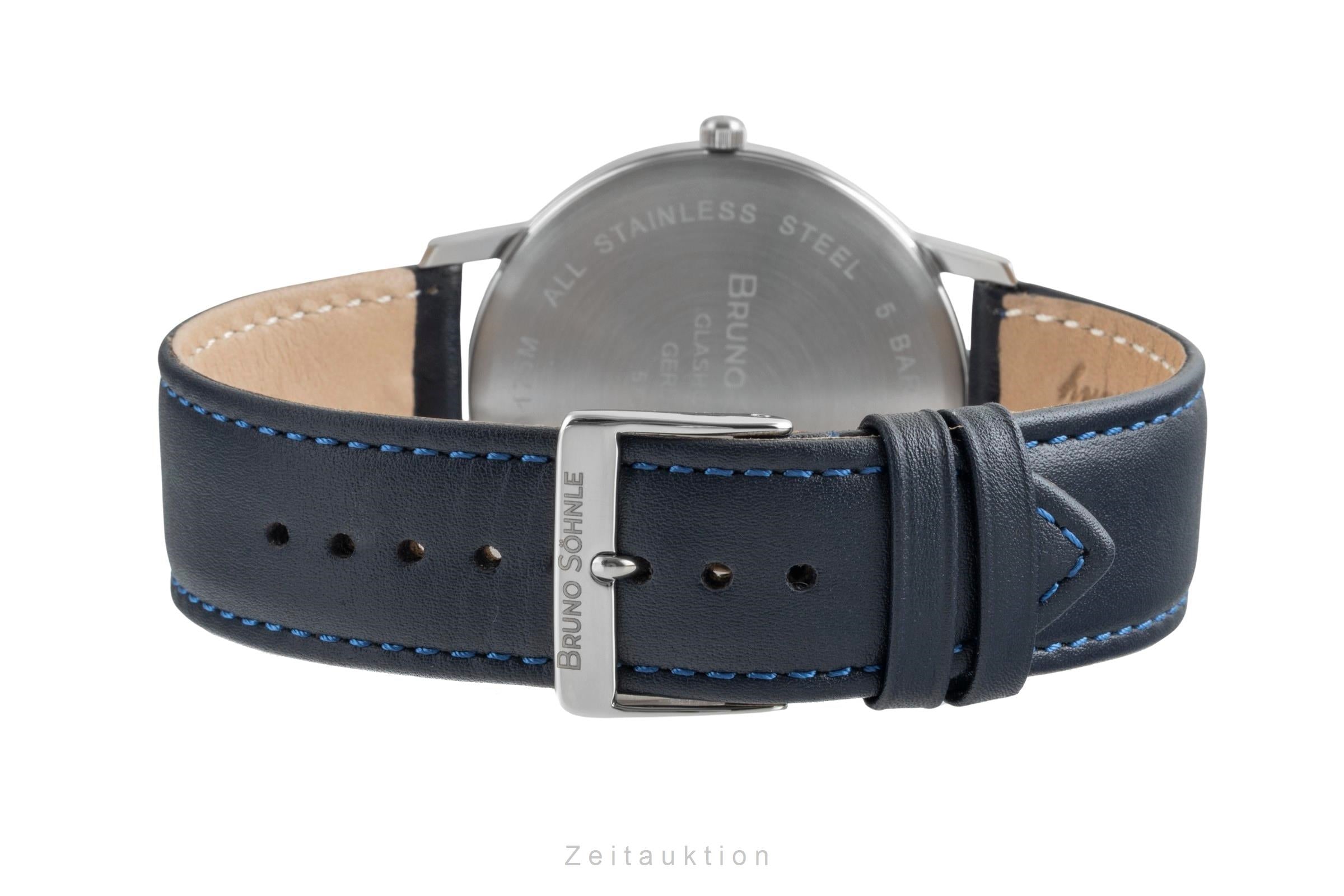 Bruno Söhnle Glashütte Stuttgart III Big steel quartz men's watch 17-13175-243  [2503429]