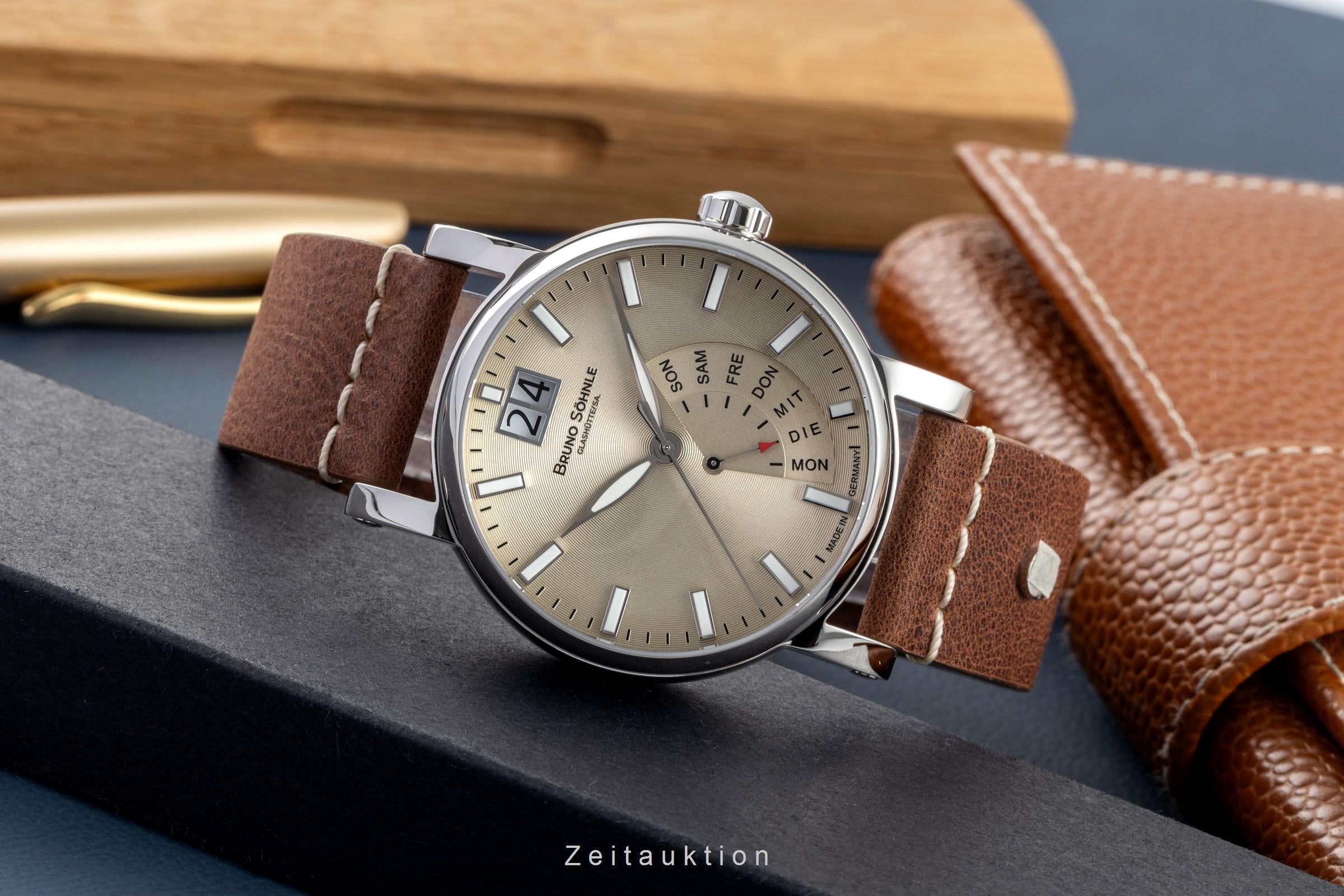 Bruno Söhnle Glashütte Pesaro I Stahl Quarz Herrenuhr Ref. 17-13073-841 B&P [2503432]