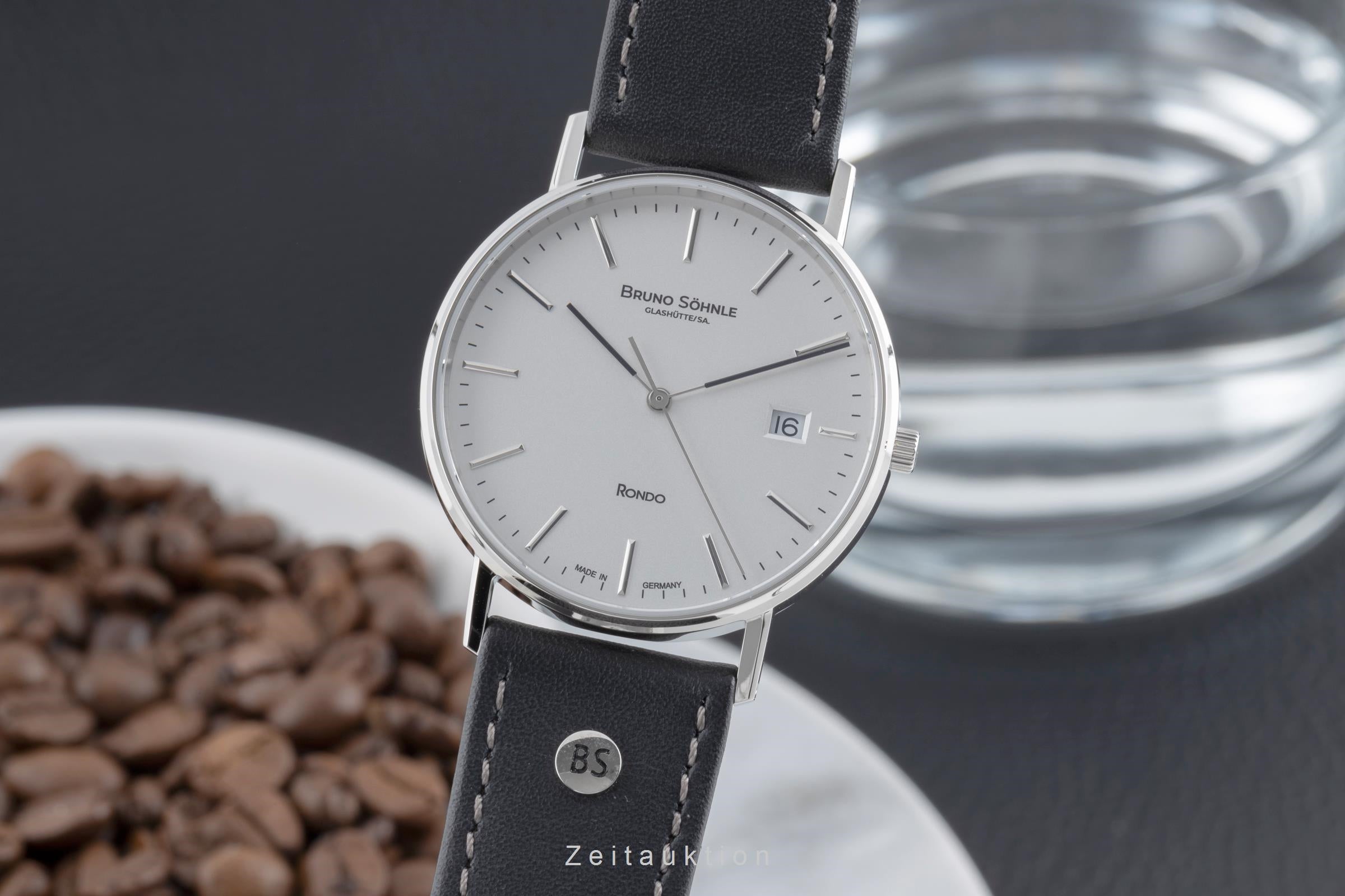 Bruno Söhnle Glashütte Rondo Stahl Quarz Herrenuhr Ref. 17-13105-241 B&P [2503433]