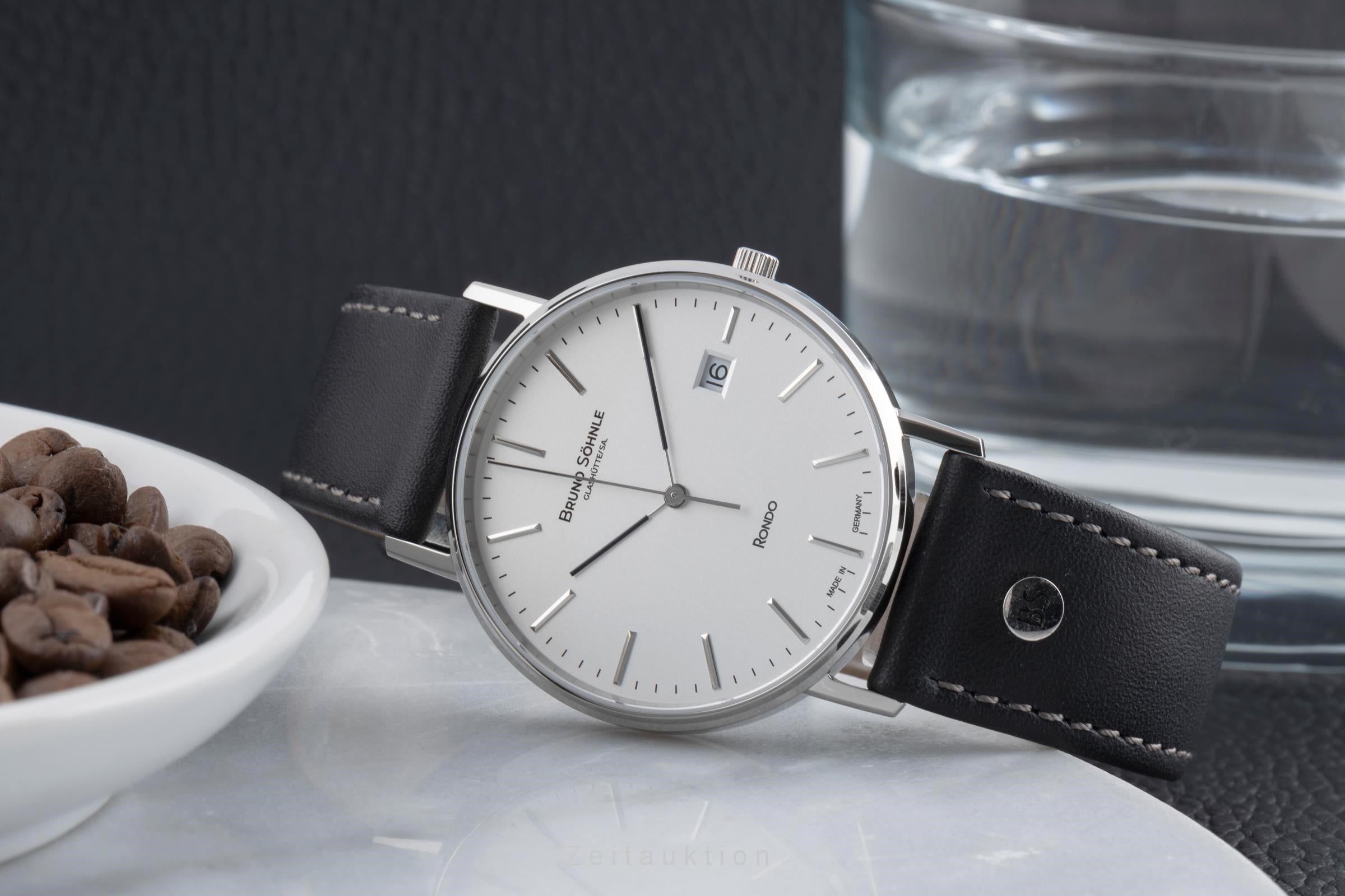 Bruno Söhnle Glashütte Rondo Stahl Quarz Herrenuhr Ref. 17-13105-241 B&P [2503433]