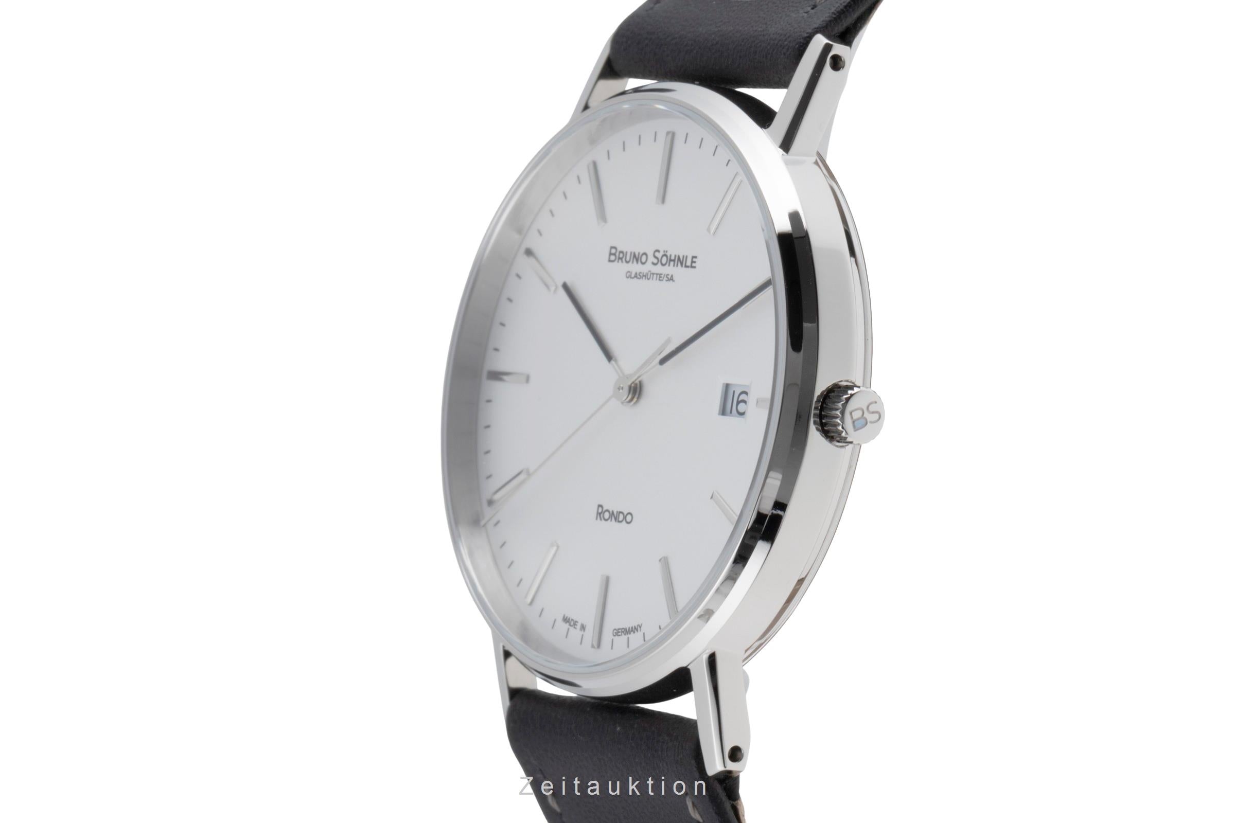 Bruno Söhnle Glashütte Rondo Stahl Quarz Herrenuhr Ref. 17-13105-241 B&P [2503433]