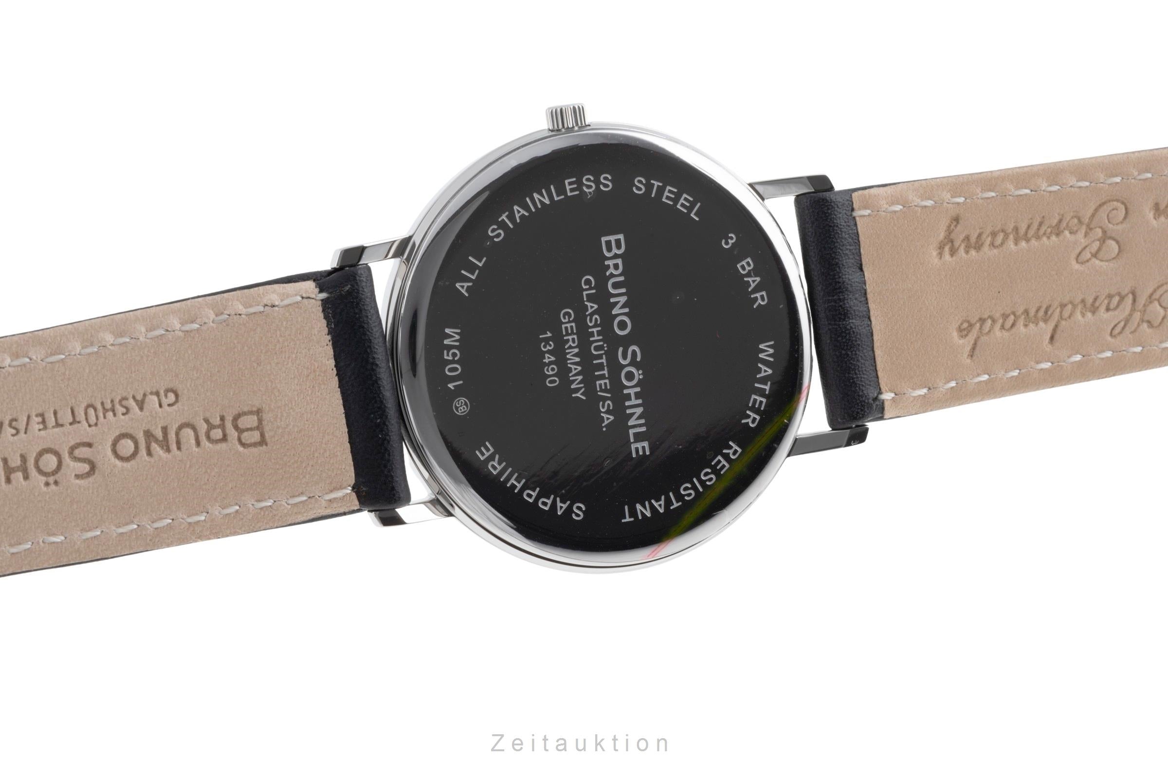 Bruno Söhnle Glashütte Rondo Stahl Quarz Herrenuhr Ref. 17-13105-241 B&P [2503433]