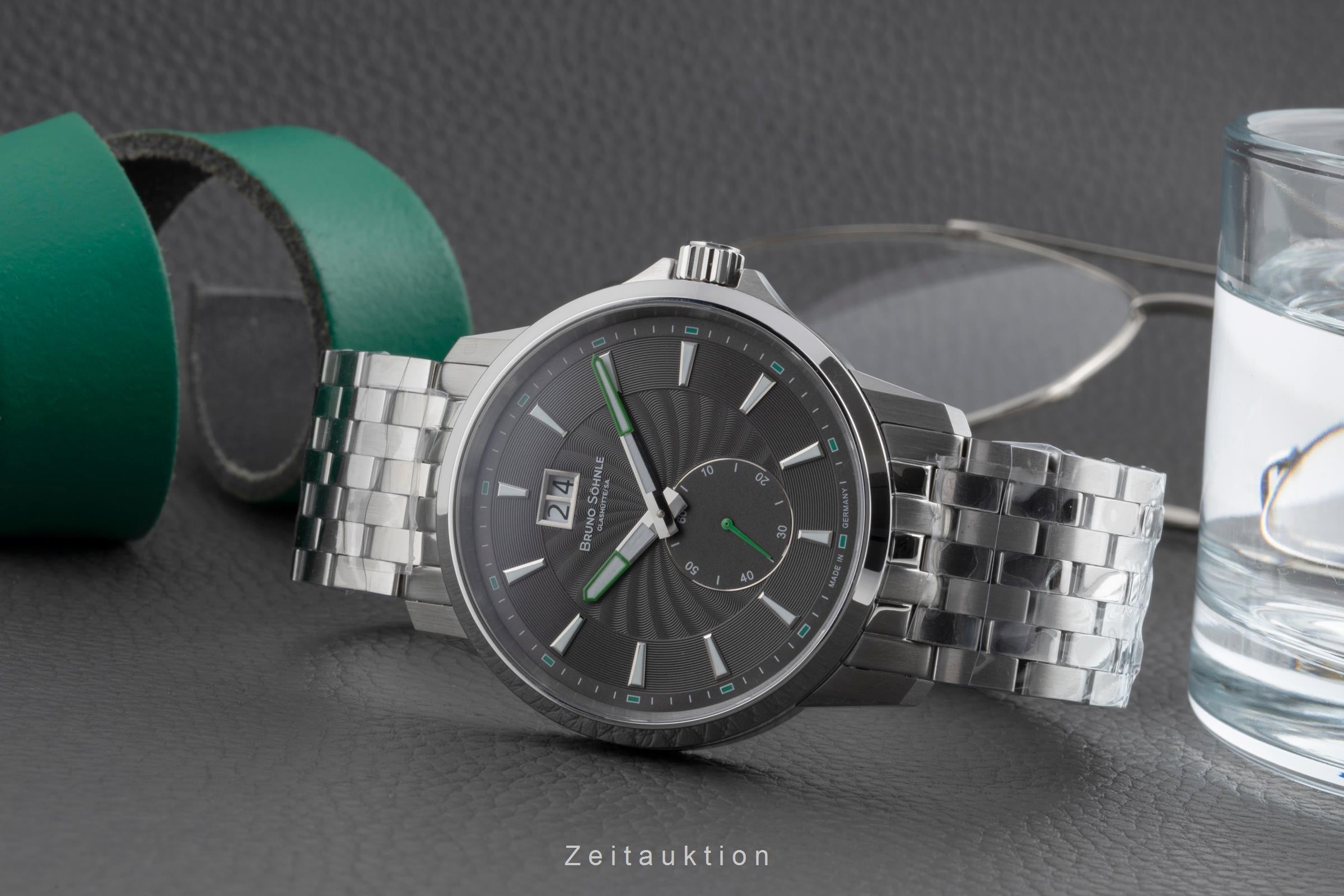 Bruno Söhnle Glashütte Devi Stahl Quarz Herrenuhr Ref. 17-13158-842 B&P [2503435]