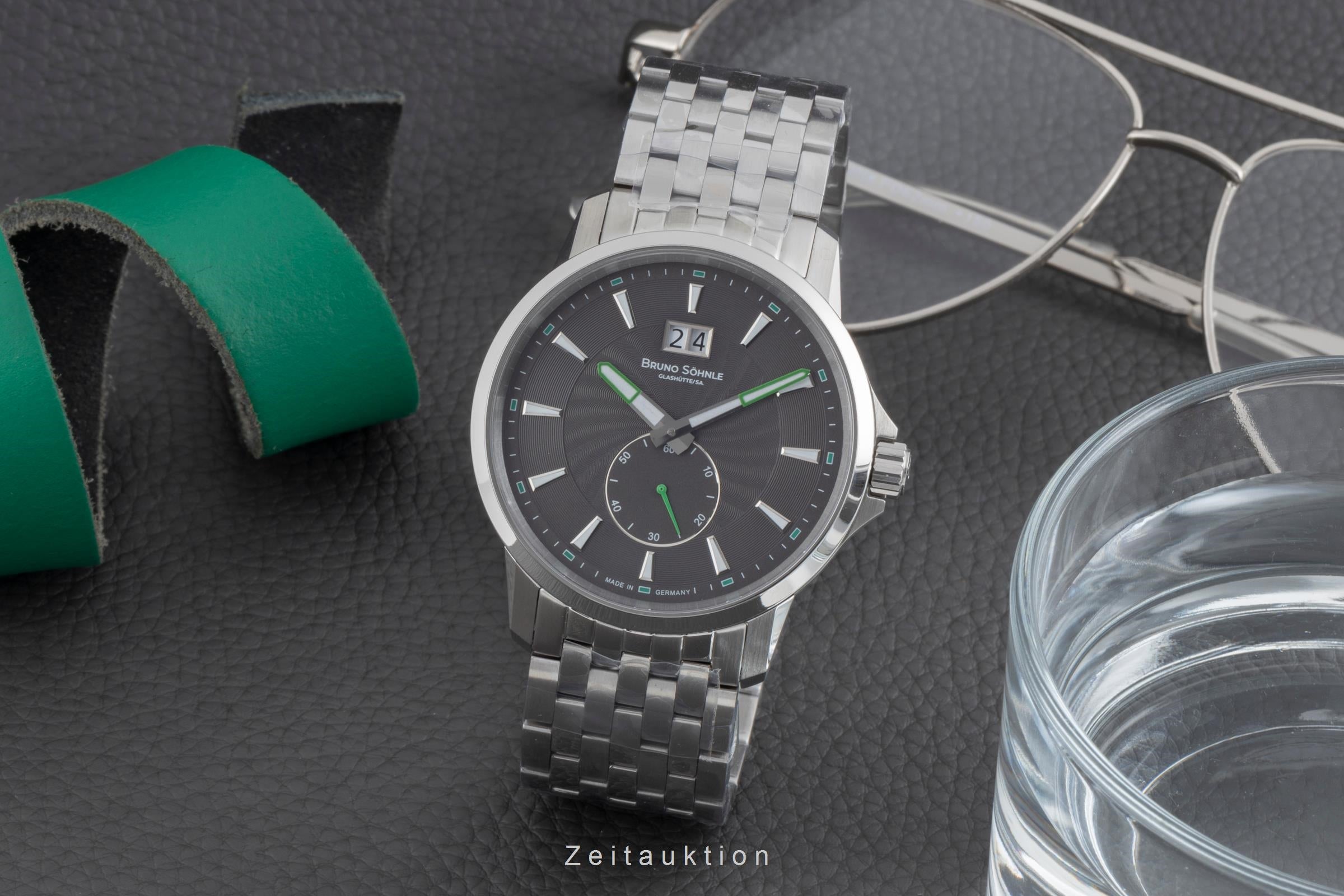 Bruno Söhnle Glashütte Devi Stahl Quarz Herrenuhr Ref. 17-13158-842 B&P [2503435]