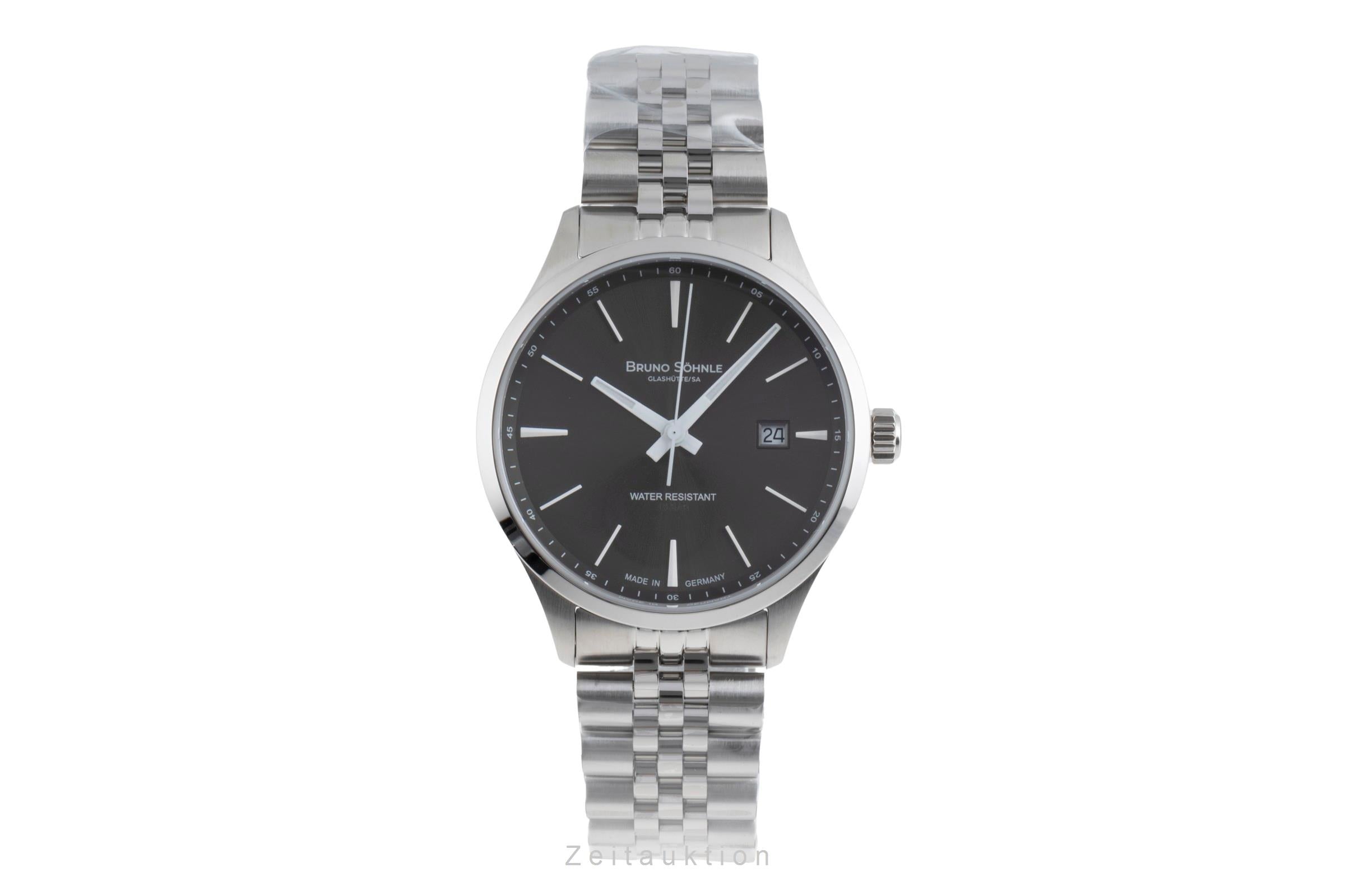 Bruno Söhnle Glashütte Turin III Big Stahl Quarz Herrenuhr Ref.17-13225-842 B&P [2503439]