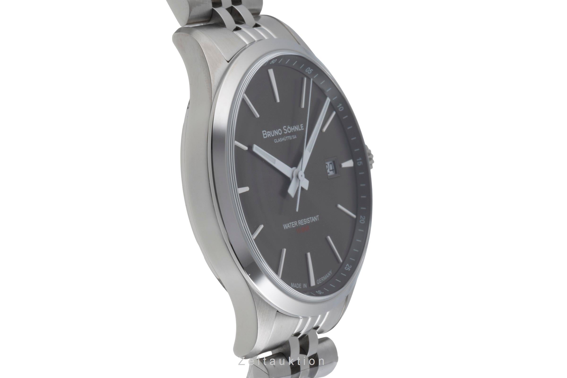 Bruno Söhnle Glashütte Turin III Big Stahl Quarz Herrenuhr Ref.17-13225-842 B&P [2503439]