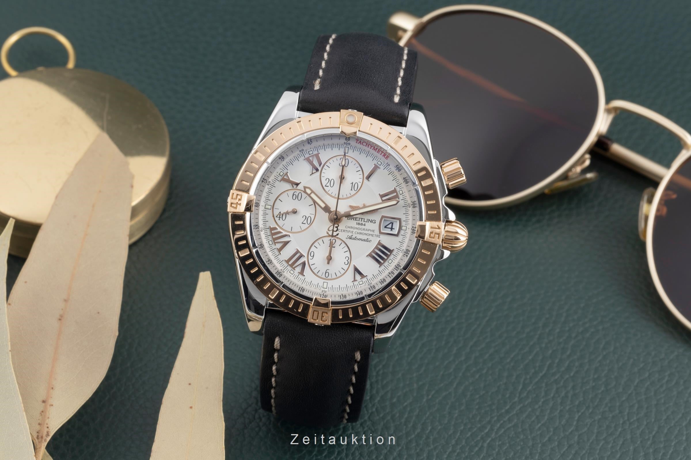 Breitling Evolution chronographe acier / or  automatique montre pour hommes C13356  [2503460]