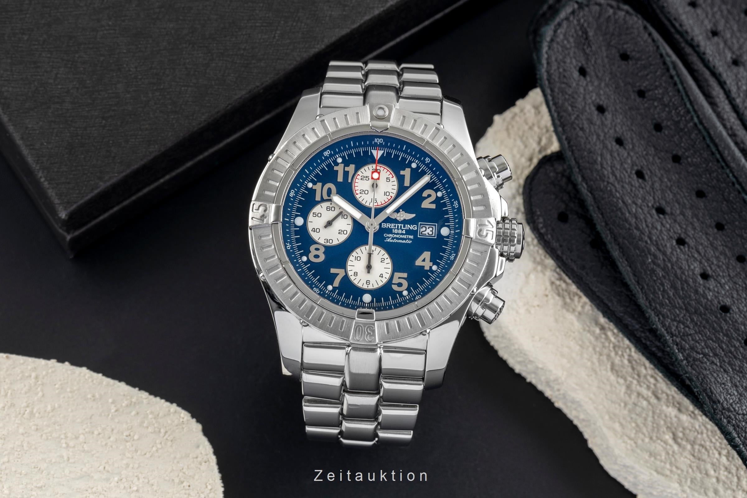 Breitling Super Avenger chronograph steel automatic Kal. B13 Ref