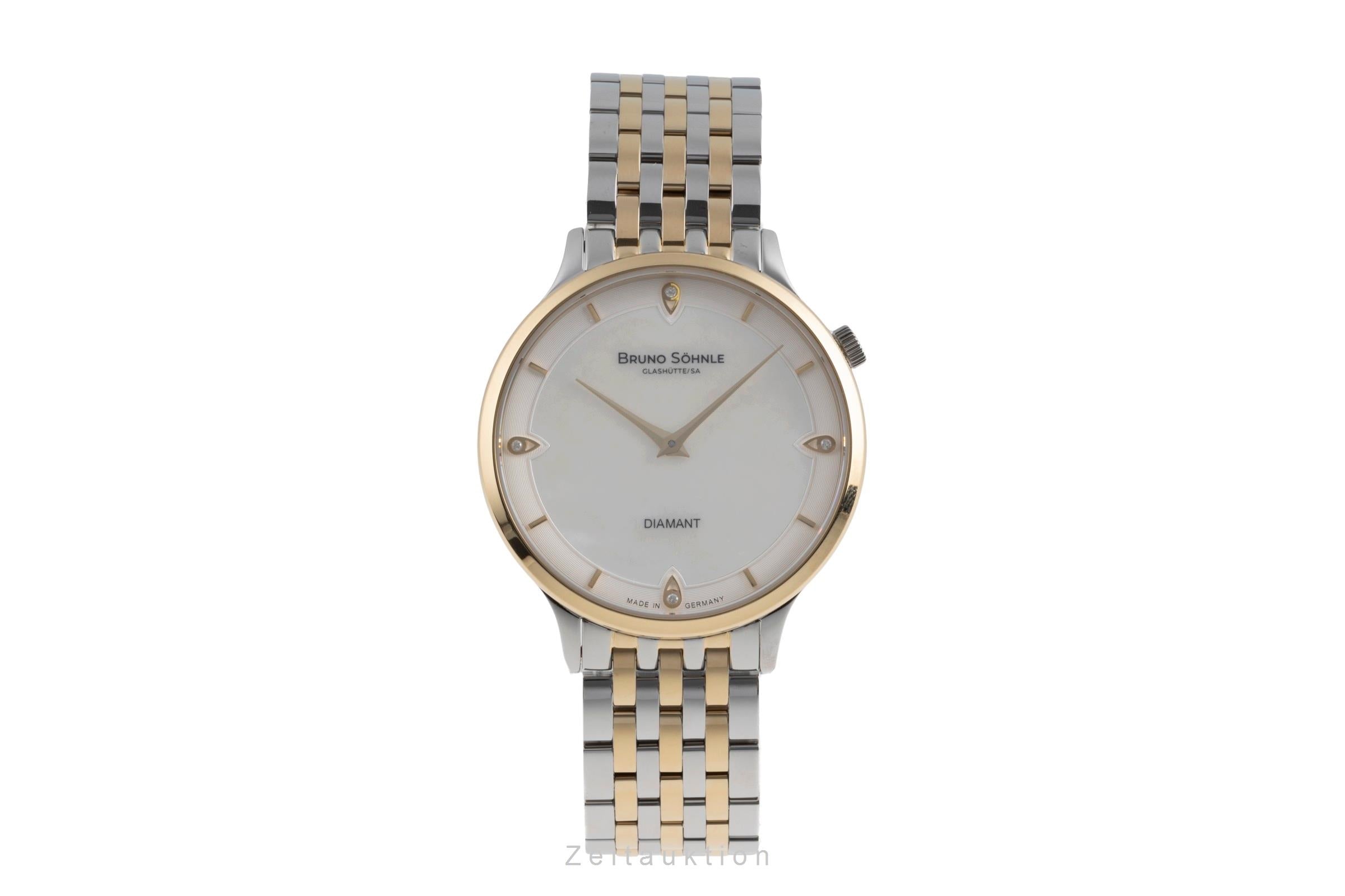 Bruno Söhnle Glashütte Bologna III gilt / steel quartz Ref. 17