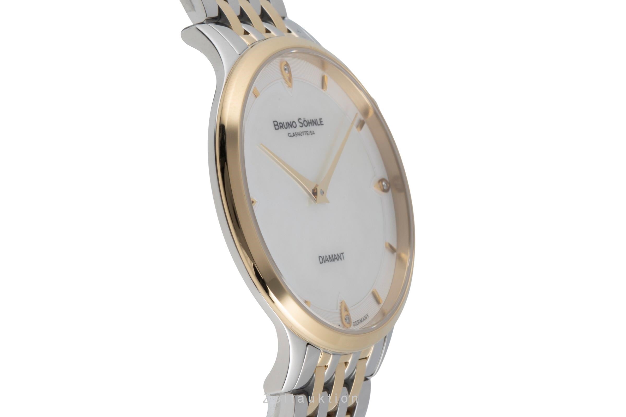 Bruno Söhnle Glashütte Bologna III Stahl / vergoldet Quarz Ref.17-23213-292 B&P [2503478]