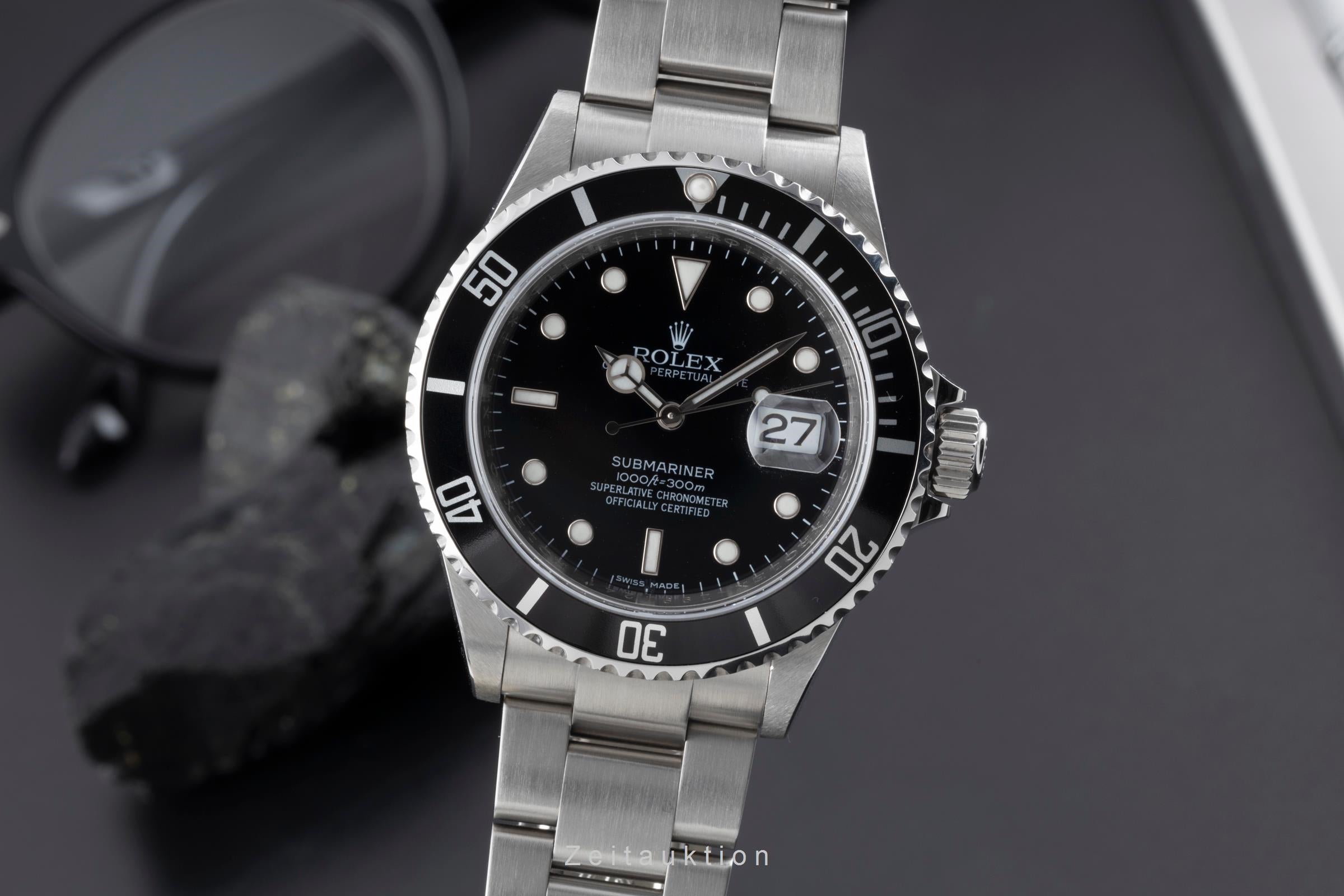 Rolex Submariner Date 1000ft Oyster Edelstahl Automatik Ref. 16610T B&P 2007 [2503480]