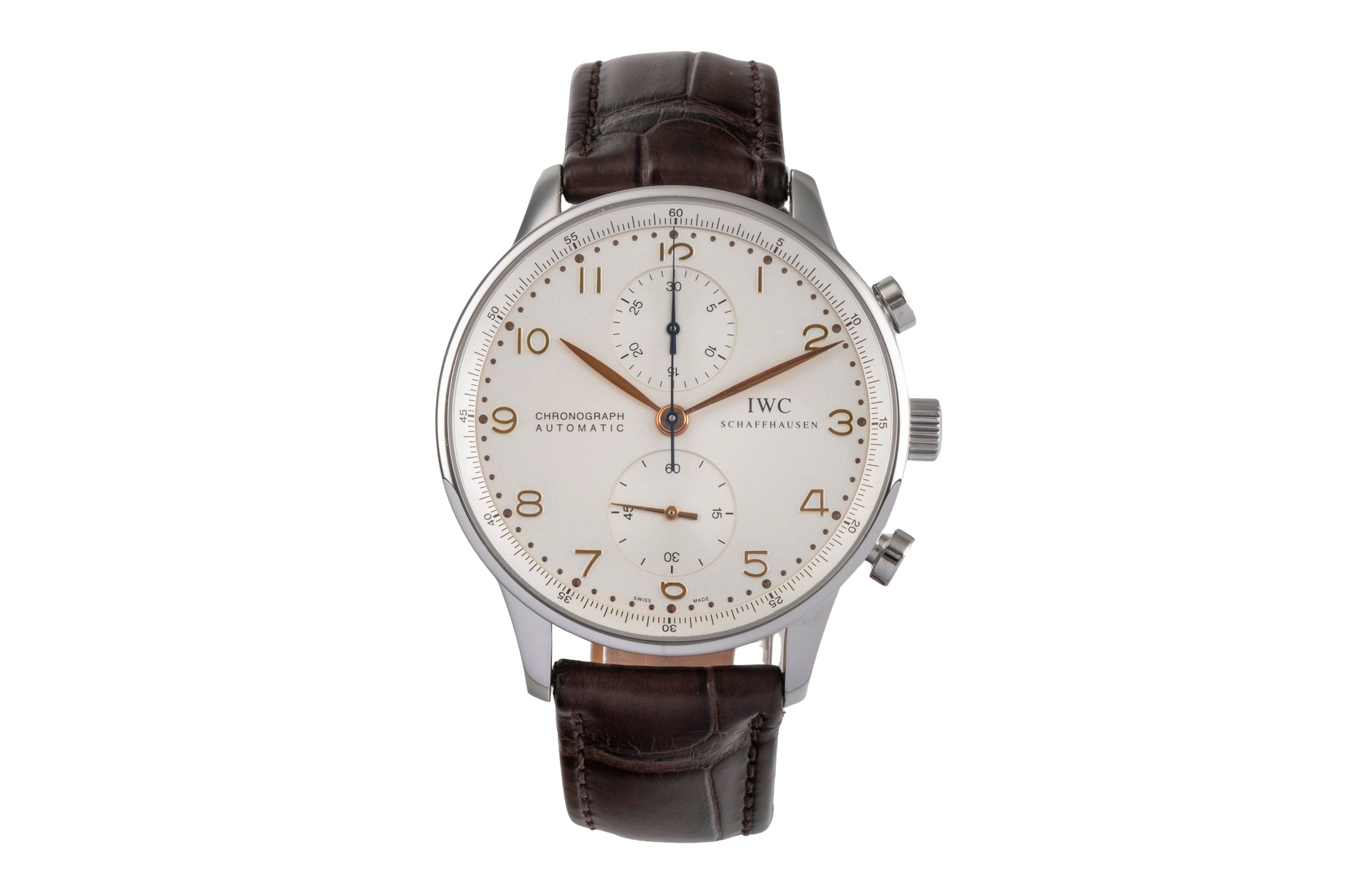 IWC Portugieser cronografo acciaio automatismo orologio da uomo IW371401 LP: 9100EUR  [2503482]