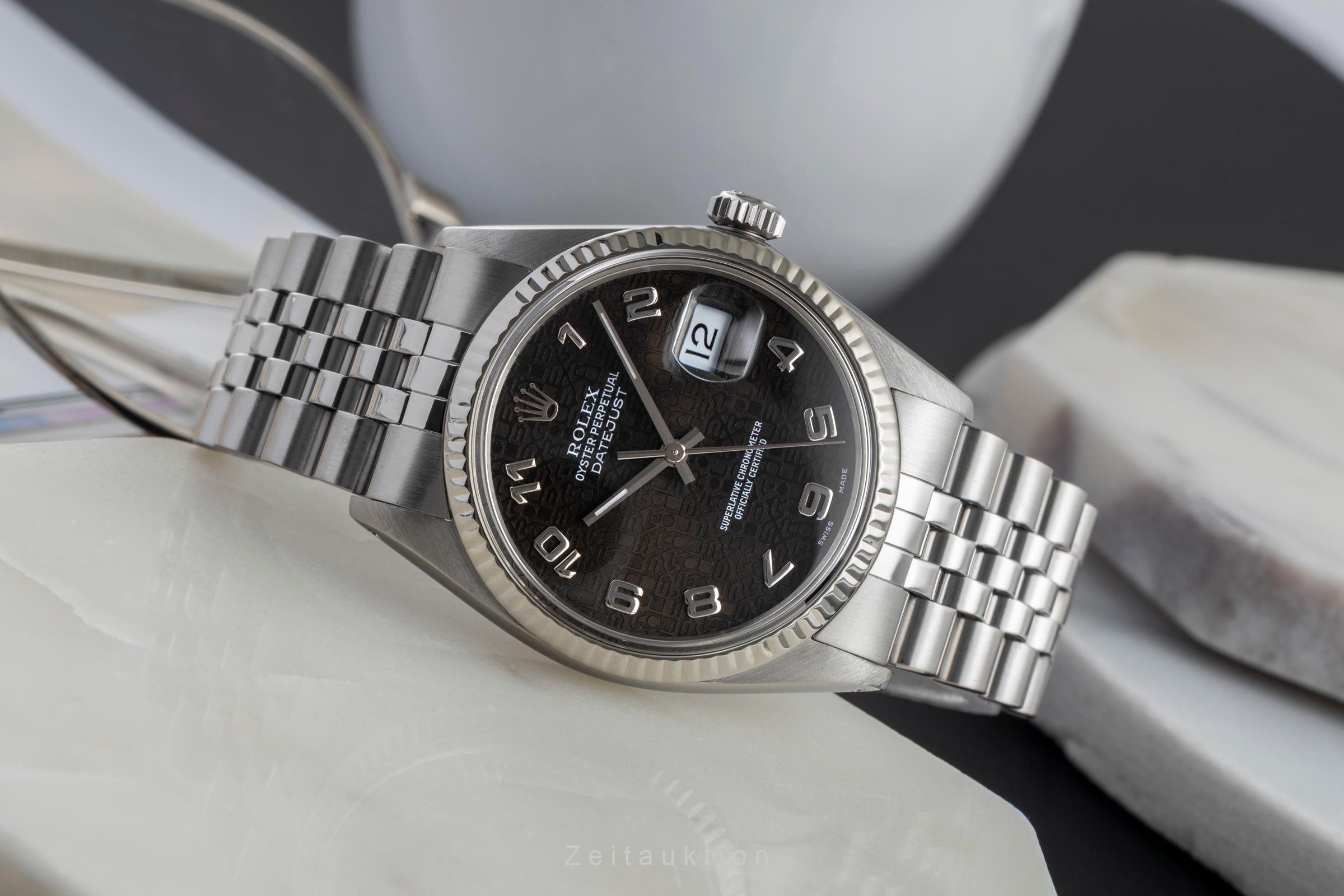 Rolex Datejust acier / or blanc automatique montre pour hommes 16014  [2503487]