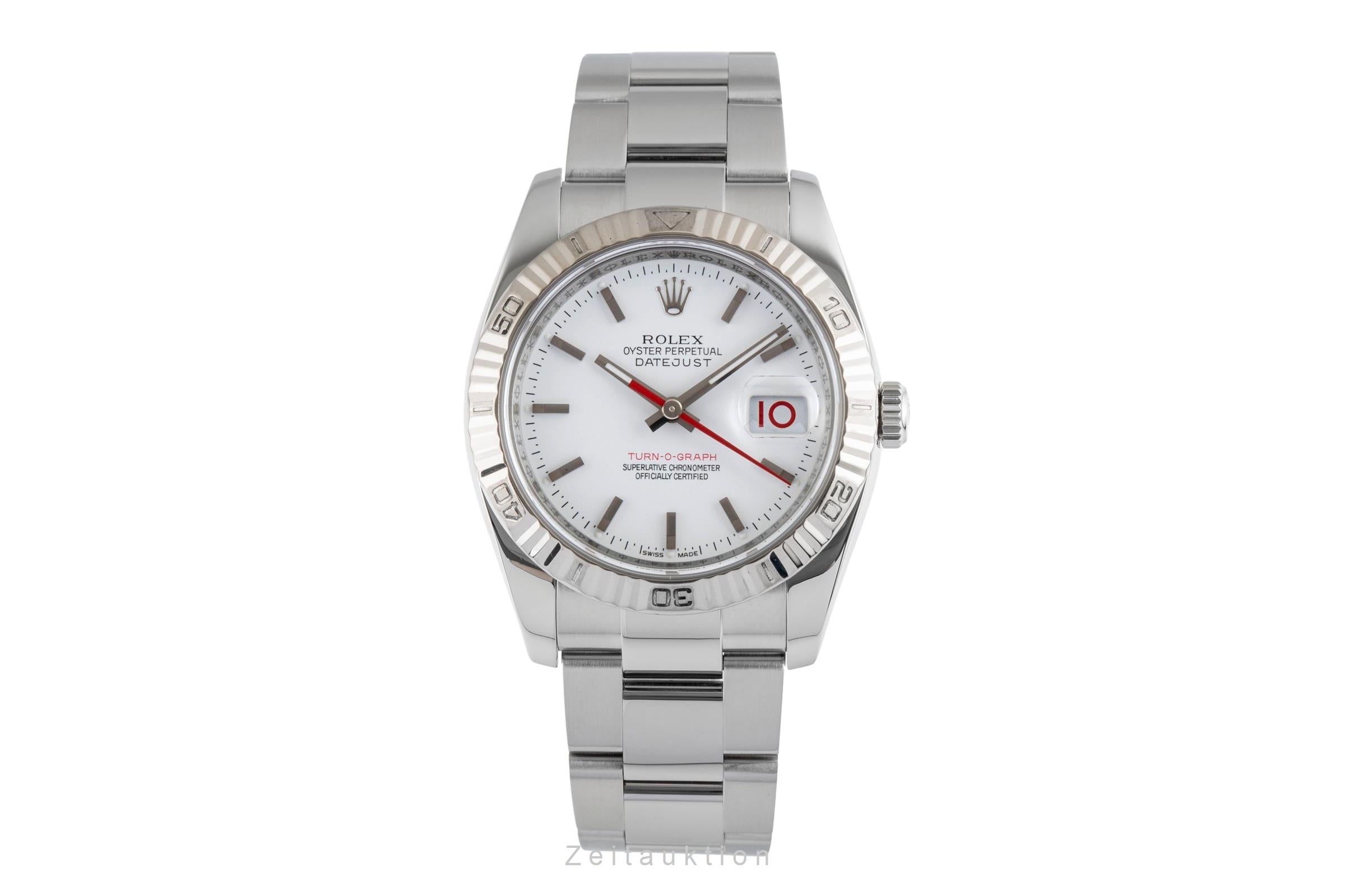 Rolex Datejust Turn-O-Graph acier / or blanc automatique montre pour hommes 116264  [2503488]