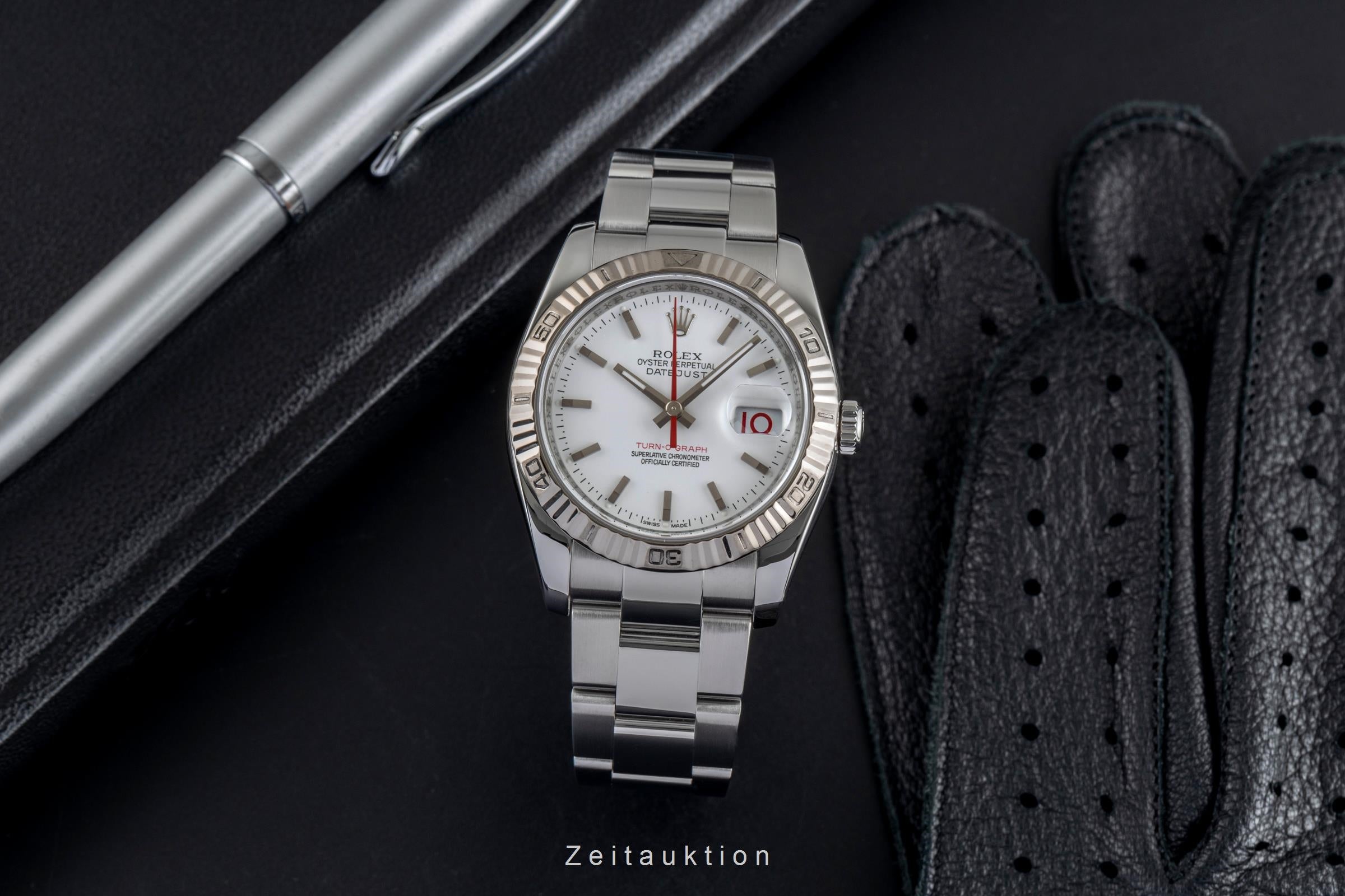 Rolex Datejust Turn-O-Graph acier / or blanc automatique montre pour hommes 116264  [2503488]