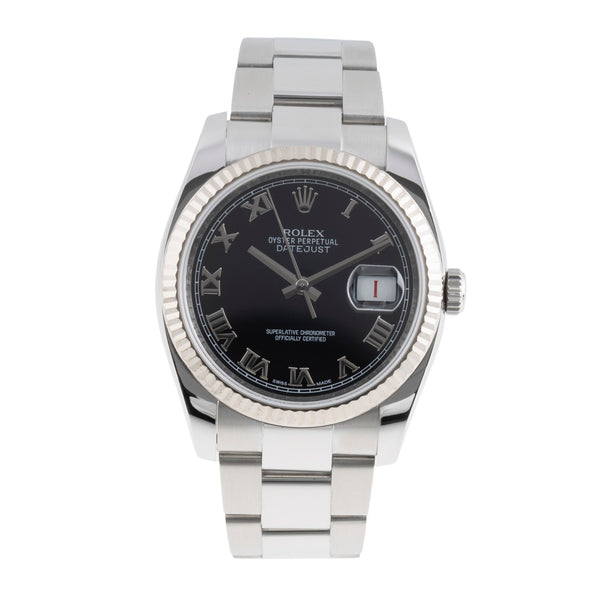 Rolex Datejust acciaio / oro bianco automatismo orologio da uomo 116234  [2503530]