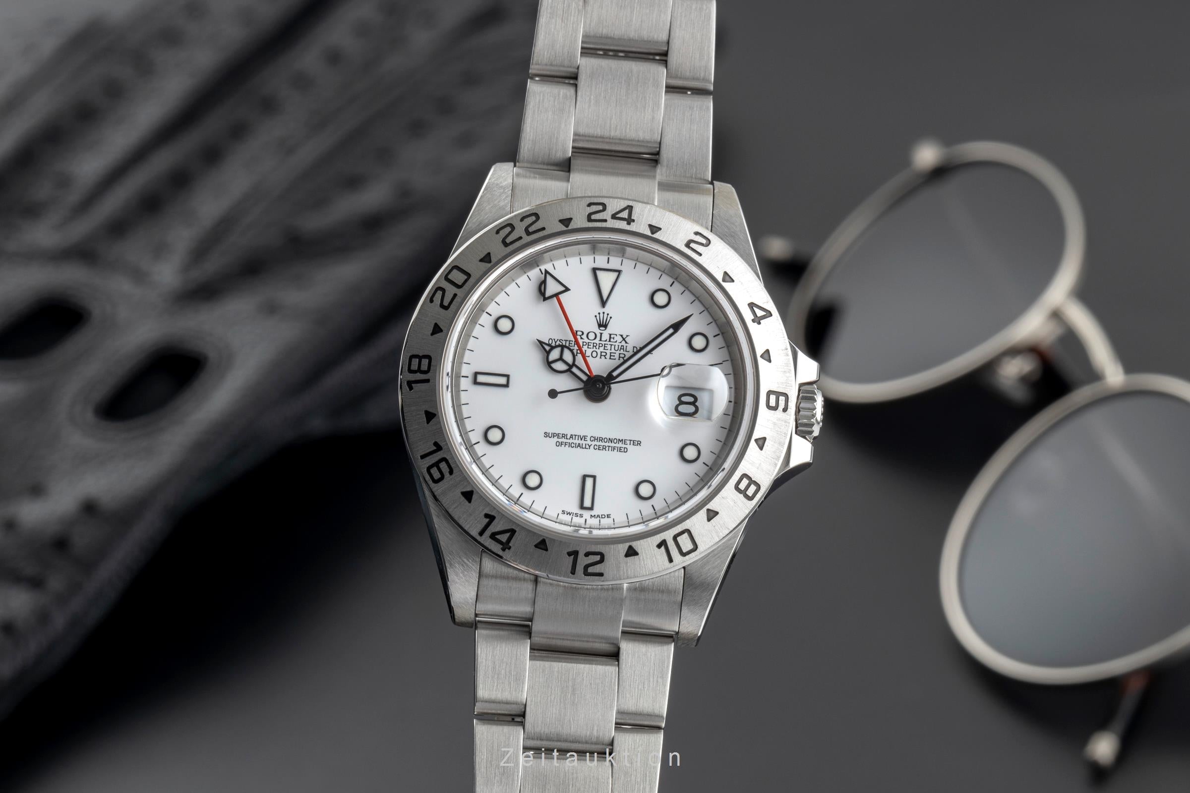 Rolex Explorer II Polar Dial Edelstahl Automatik Herrenuhr Ref. 16570 B&P 2004 [2503533]