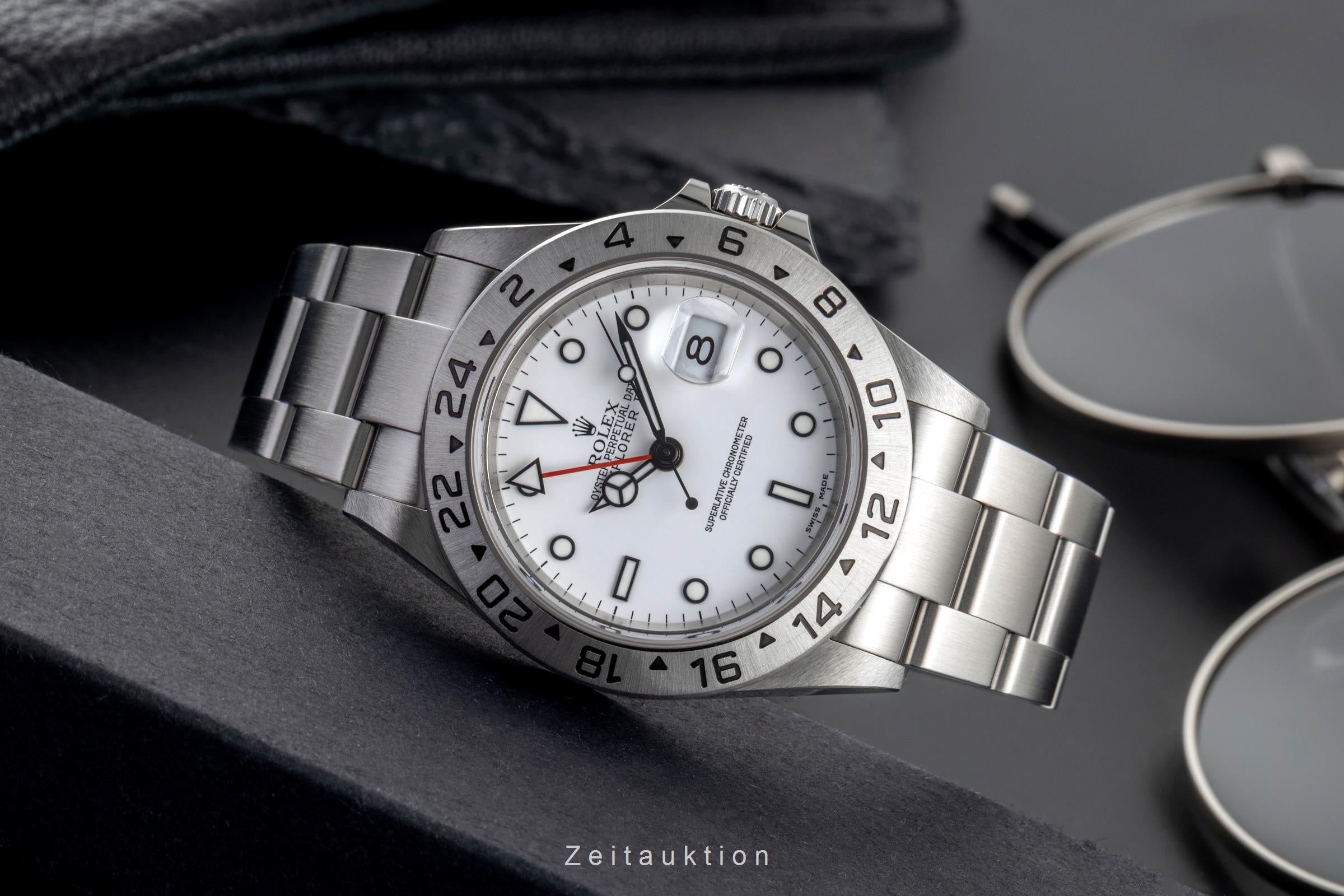 Rolex Explorer II Polar Dial Edelstahl Automatik Herrenuhr Ref. 16570 B&P 2004 [2503533]