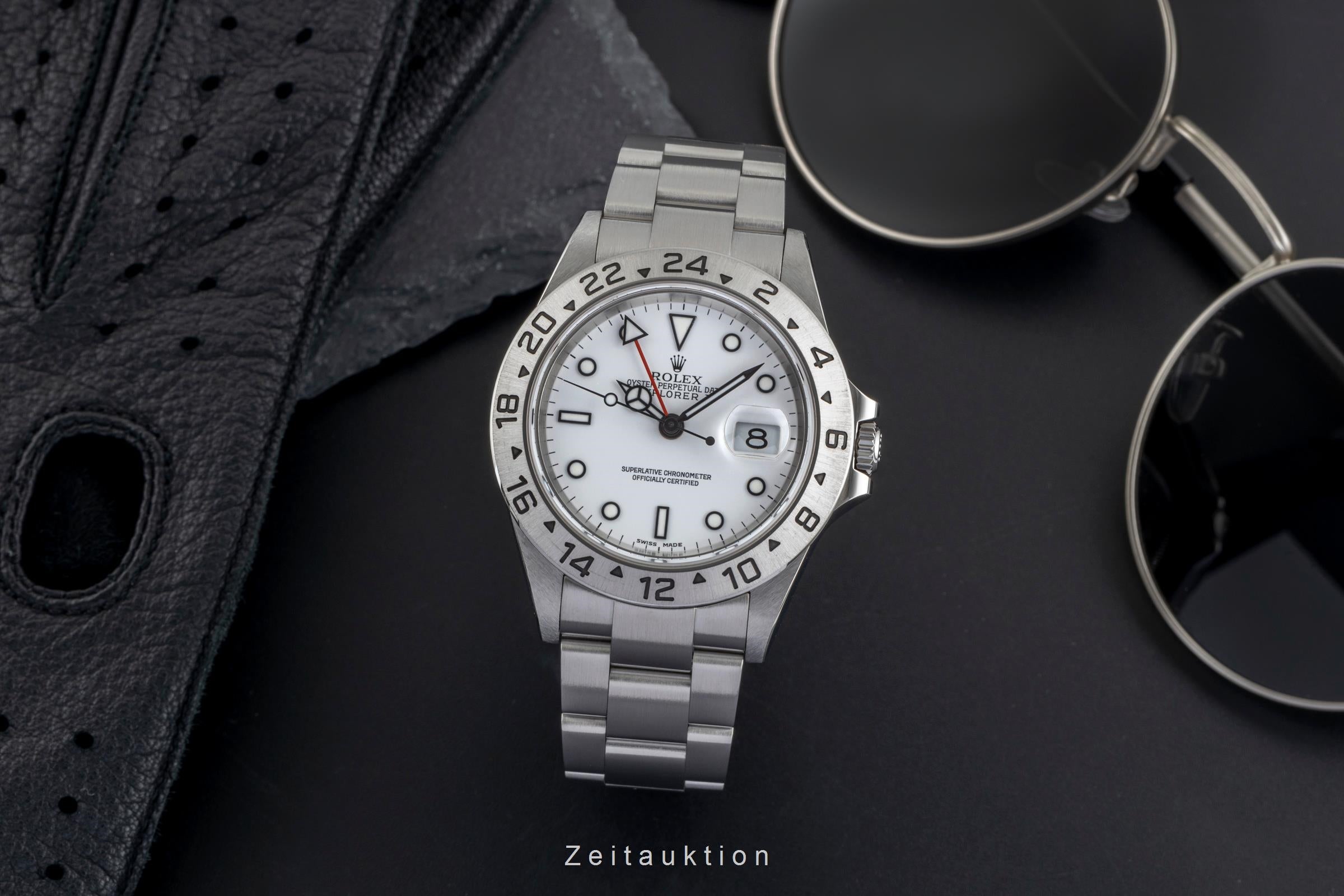 Rolex Explorer II Polar Dial Edelstahl Automatik Herrenuhr Ref. 16570 B&P 2004 [2503533]