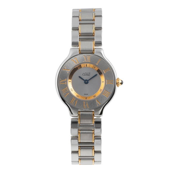 Cartier Ligne 21 acier / doré quartz montre pour femmes W10073R6  [2503543]