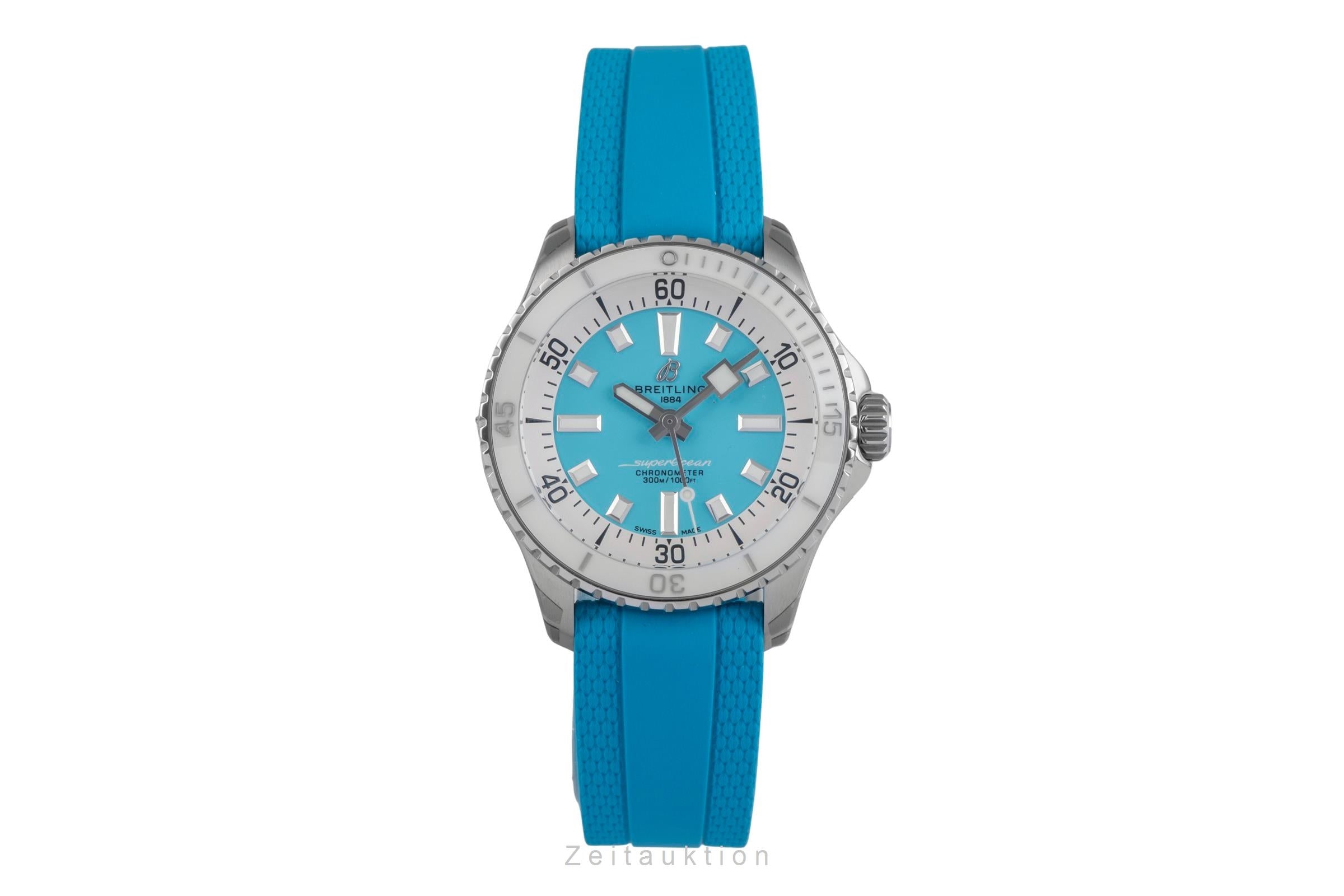Breitling Superocean 36 Blue Automatik Damenuhr Ref. A17377 Box & Papiere  [2503547]