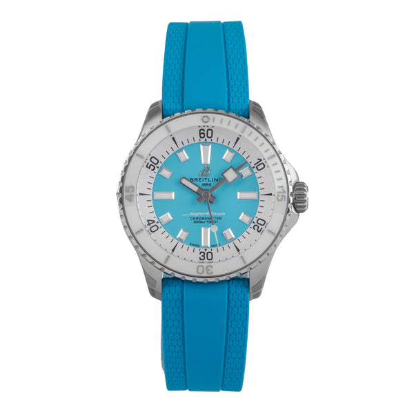 Breitling Superocean 36 Blue Automatik Damenuhr Ref. A17377 Box & Papiere  [2503547]