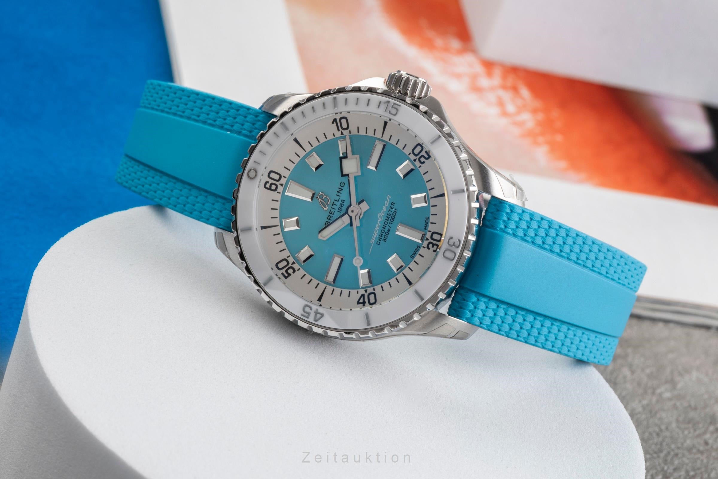 Breitling Superocean 36 Blue Automatik Damenuhr Ref. A17377 Box & Papiere  [2503547]