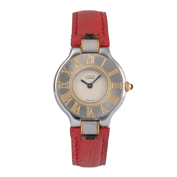 Cartier Must De Cartier 21 acero / banado en oro cuarzo reloj para damas  W1005121  [2503575]