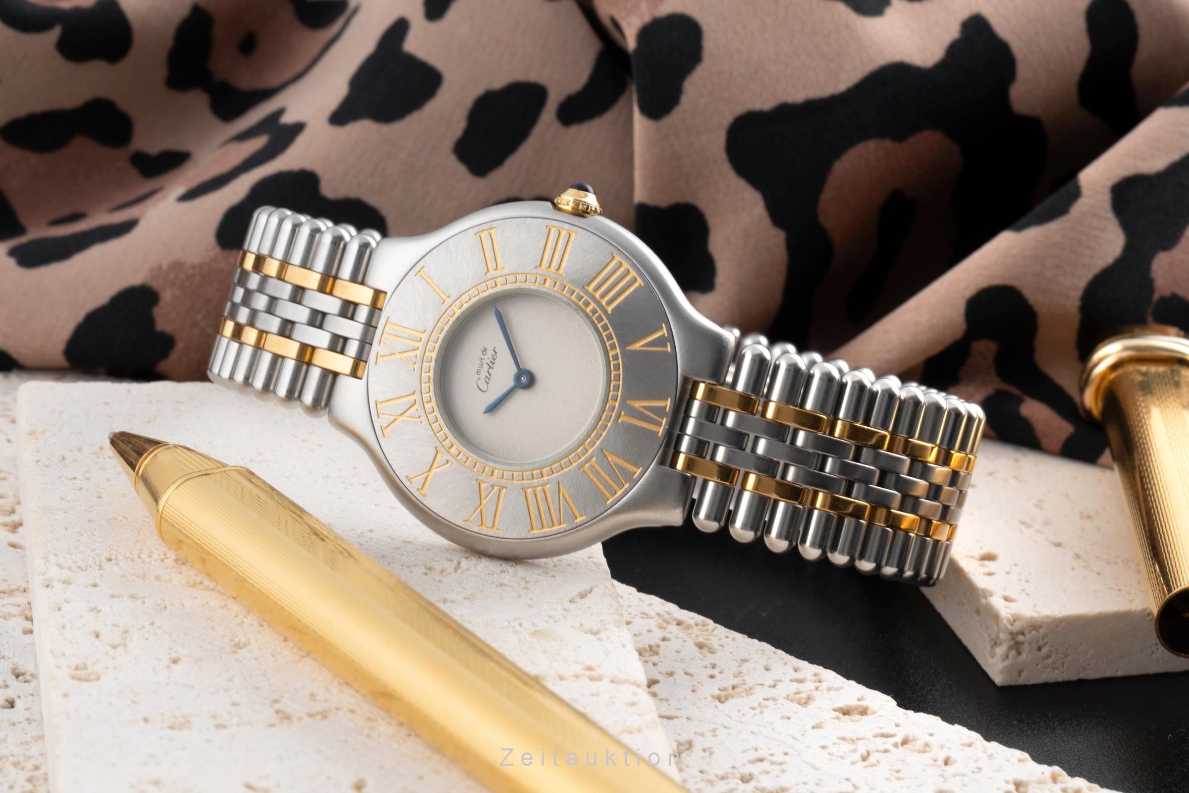 Cartier Must De Cartier 21 acero banado en oro cuarzo 81