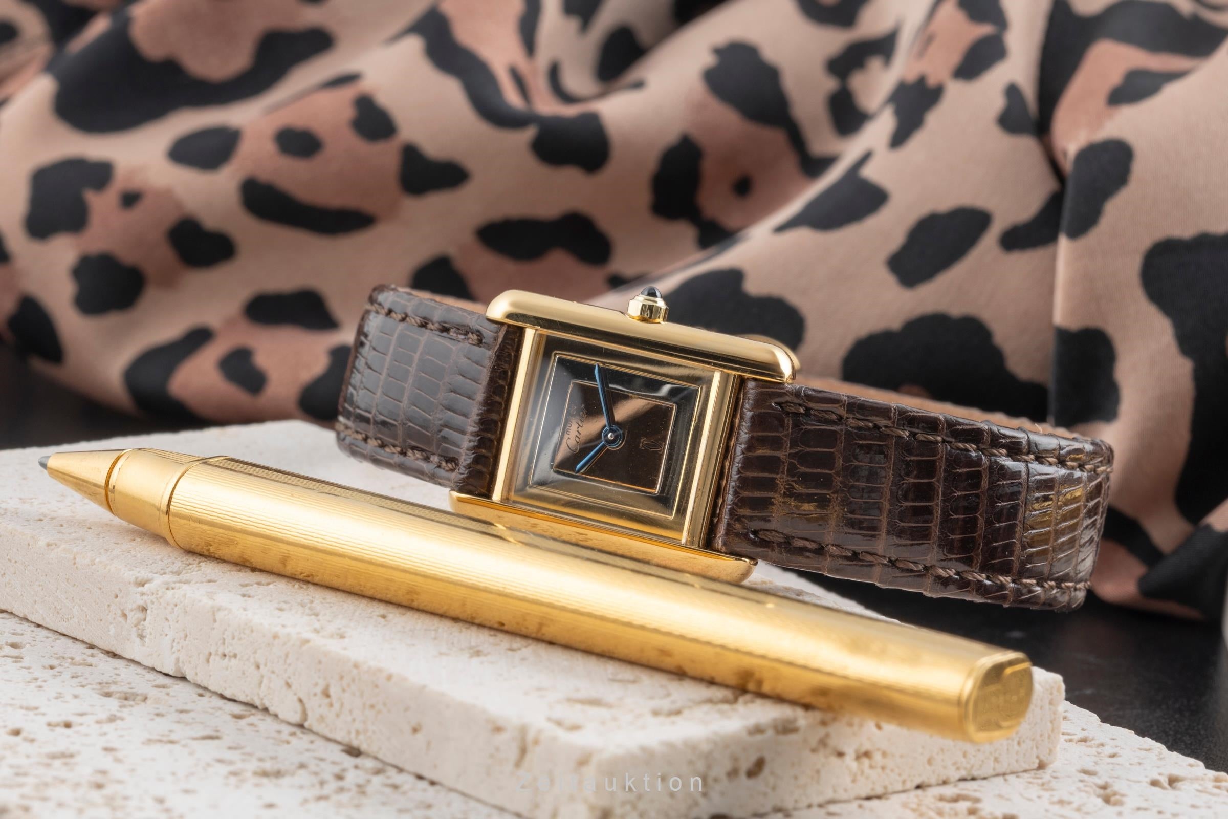 Cartier Tank argent doré quartz montre pour femmes 366001, 849 191 23  [2503583]