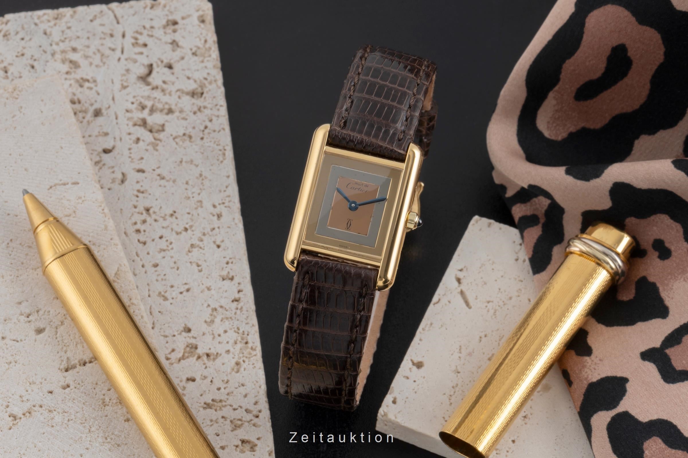 Cartier Tank argent doré quartz montre pour femmes 366001, 849 191 23  [2503583]