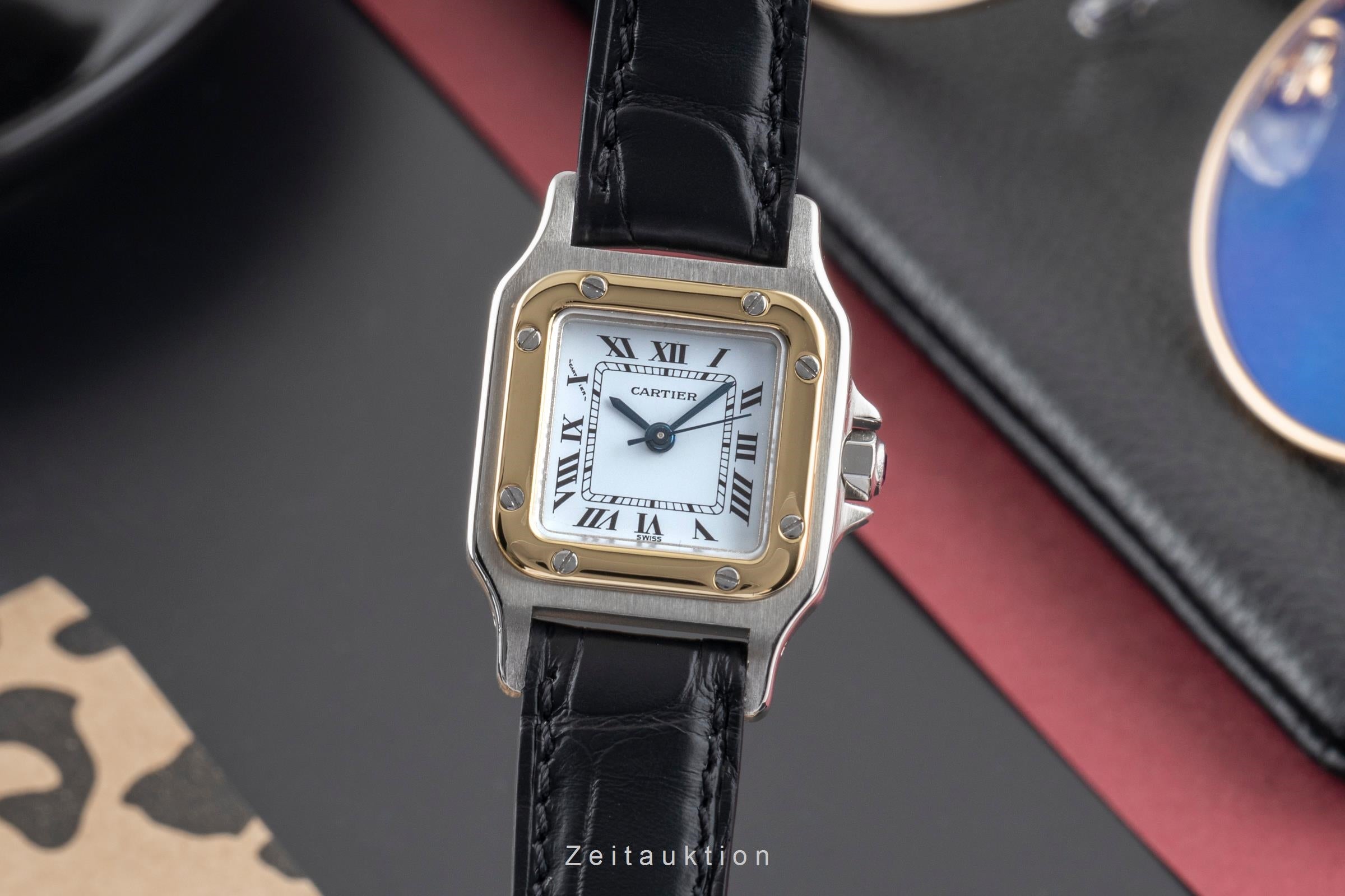 Cartier Santos Carree SM Lady Stahl / Gold Automatik Damenuhr Ref. 0902  [2503618]