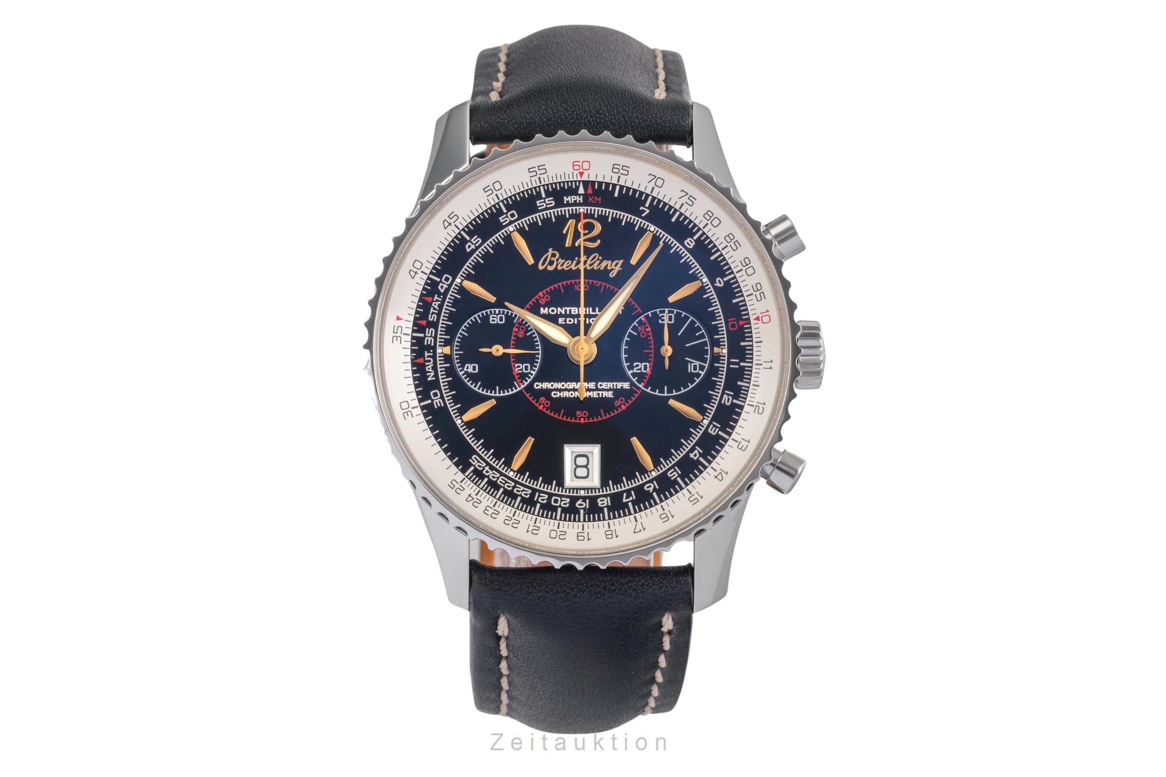 Breitling Montbrillant cronografo acciaio carica manuale orologio da uomo A48330  [2503627]
