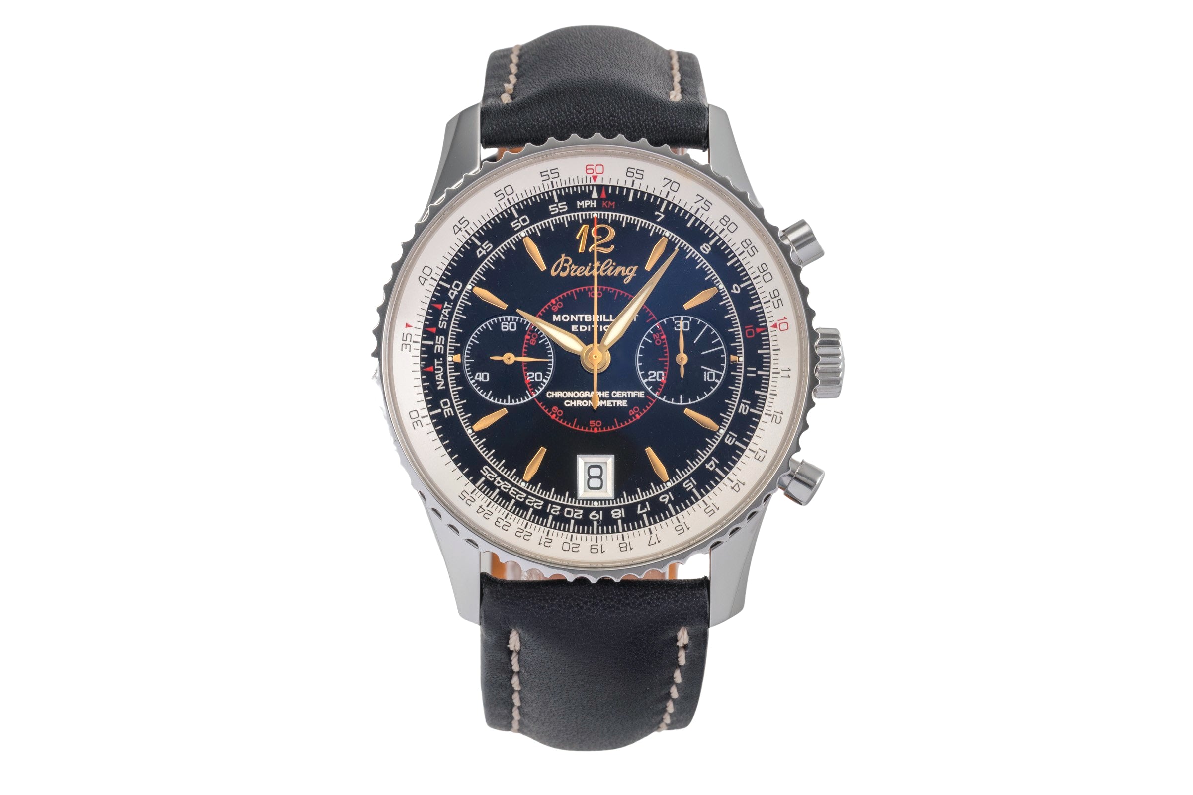 Breitling Montbrillant chronograph steel manual winding Kal. B48
