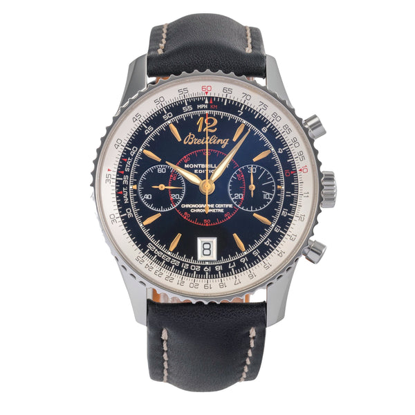 Breitling Montbrillant cronografo acciaio carica manuale orologio da uomo A48330  [2503627]