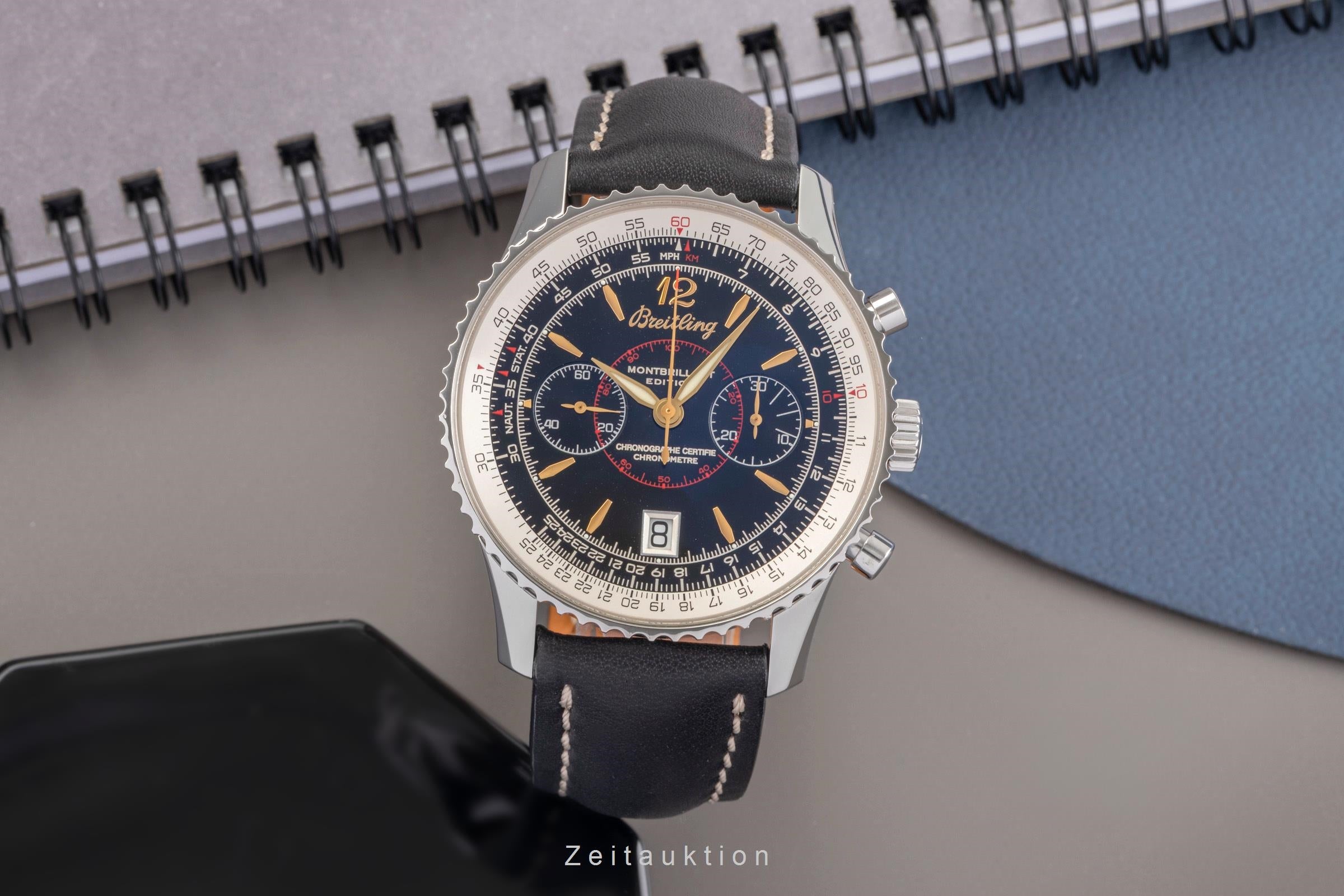 Breitling Montbrillant cronografo acciaio carica manuale orologio da uomo A48330  [2503627]