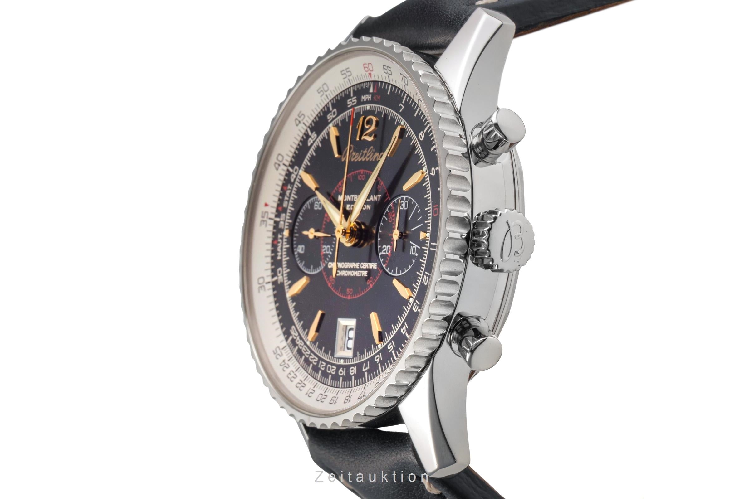 Breitling Montbrillant cronografo acciaio carica manuale orologio da uomo A48330  [2503627]
