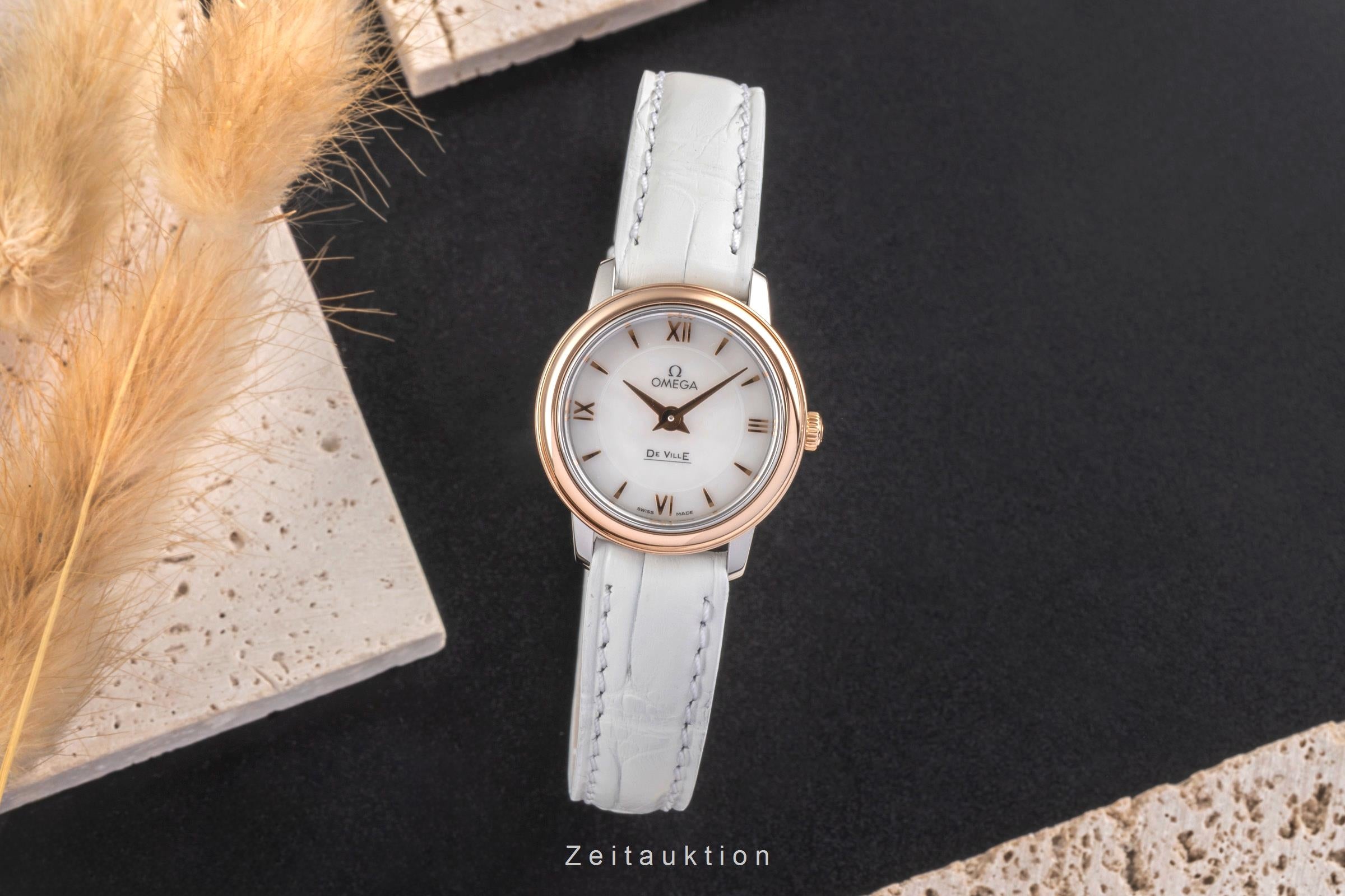 Omega De Ville Stahl / Rotgold MOP Damenuhr Ref. 424.20.24.60.05.002 Papiere [2503631]