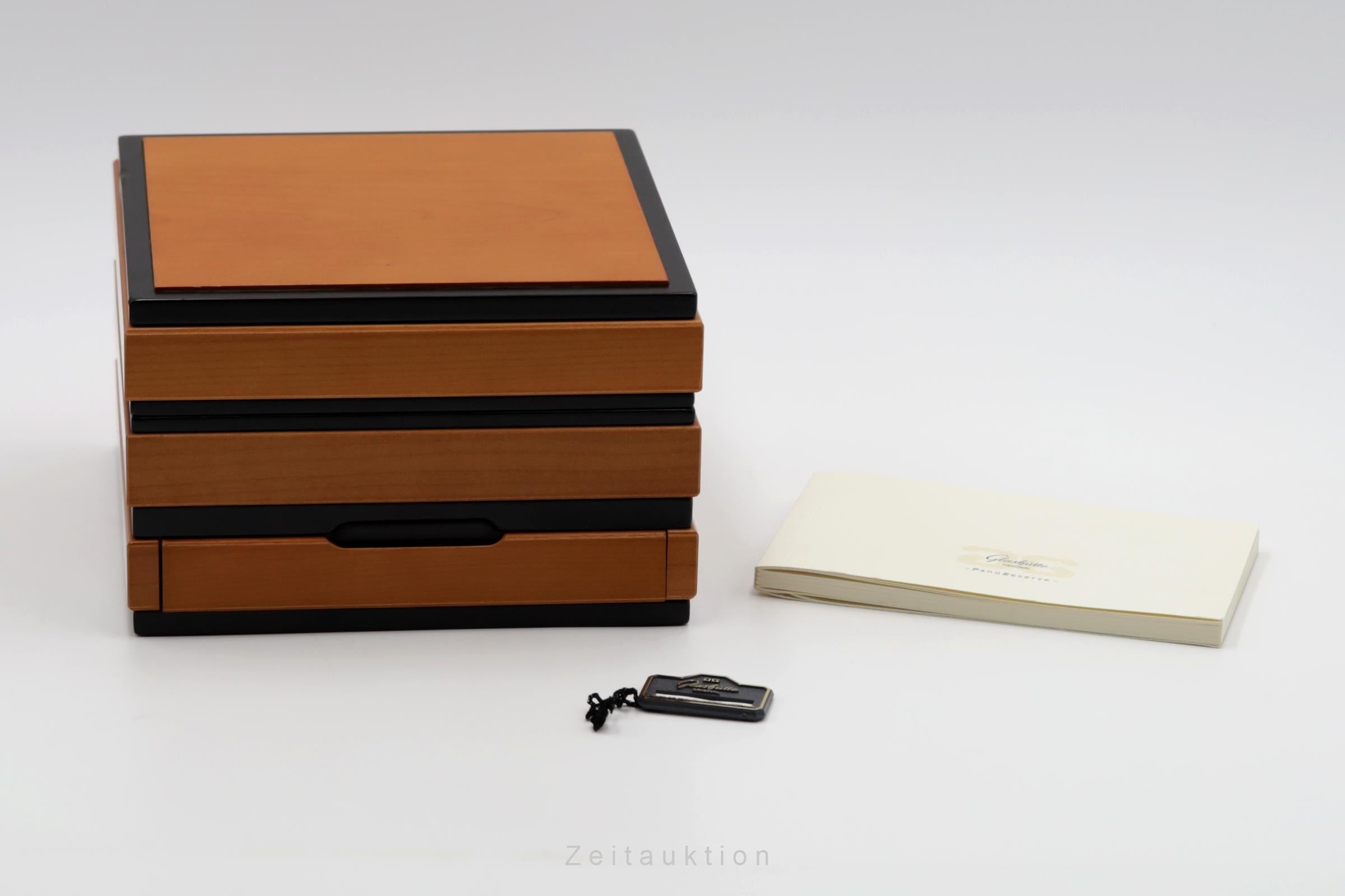 Glashütte PanoReserve acero cuerda manual reloj para caballeros 65-01-02-02-04  [2503632]