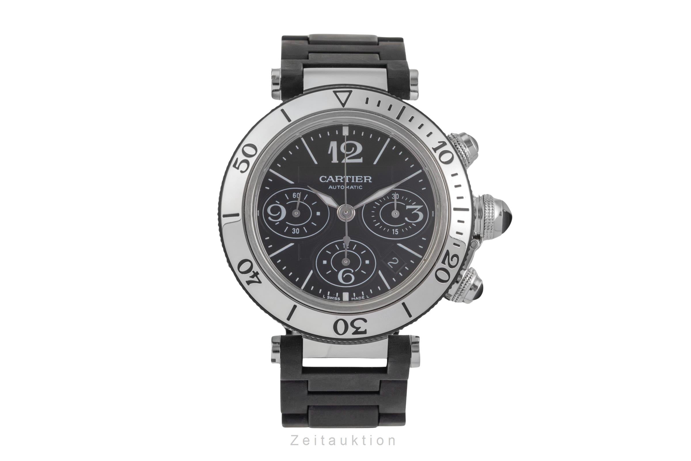 Cartier Pasha Seatimer Chronograph Datum Stahl Automatik Ref. W31088U2  [2503642]