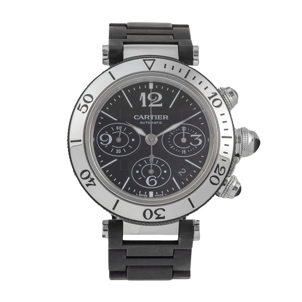 Cartier Pasha Seatimer Chronograph Datum Stahl Automatik Ref. W31088U2  [2503642]